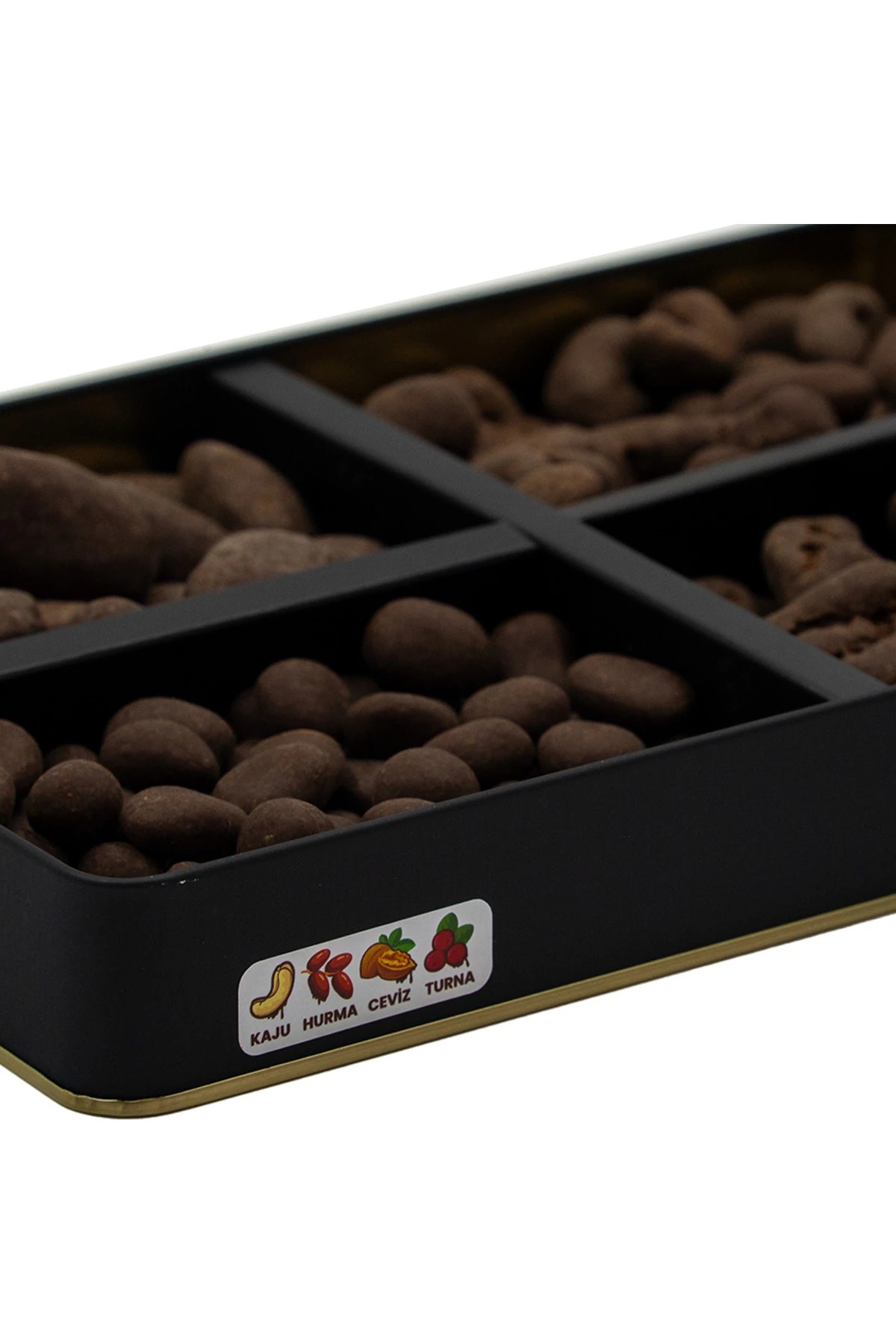 Şeker İlavesiz, Glütensiz, Vegan Mix Kurumsal Çikolata - Büyük Metal Kutu, 400 gr (30 Adet)