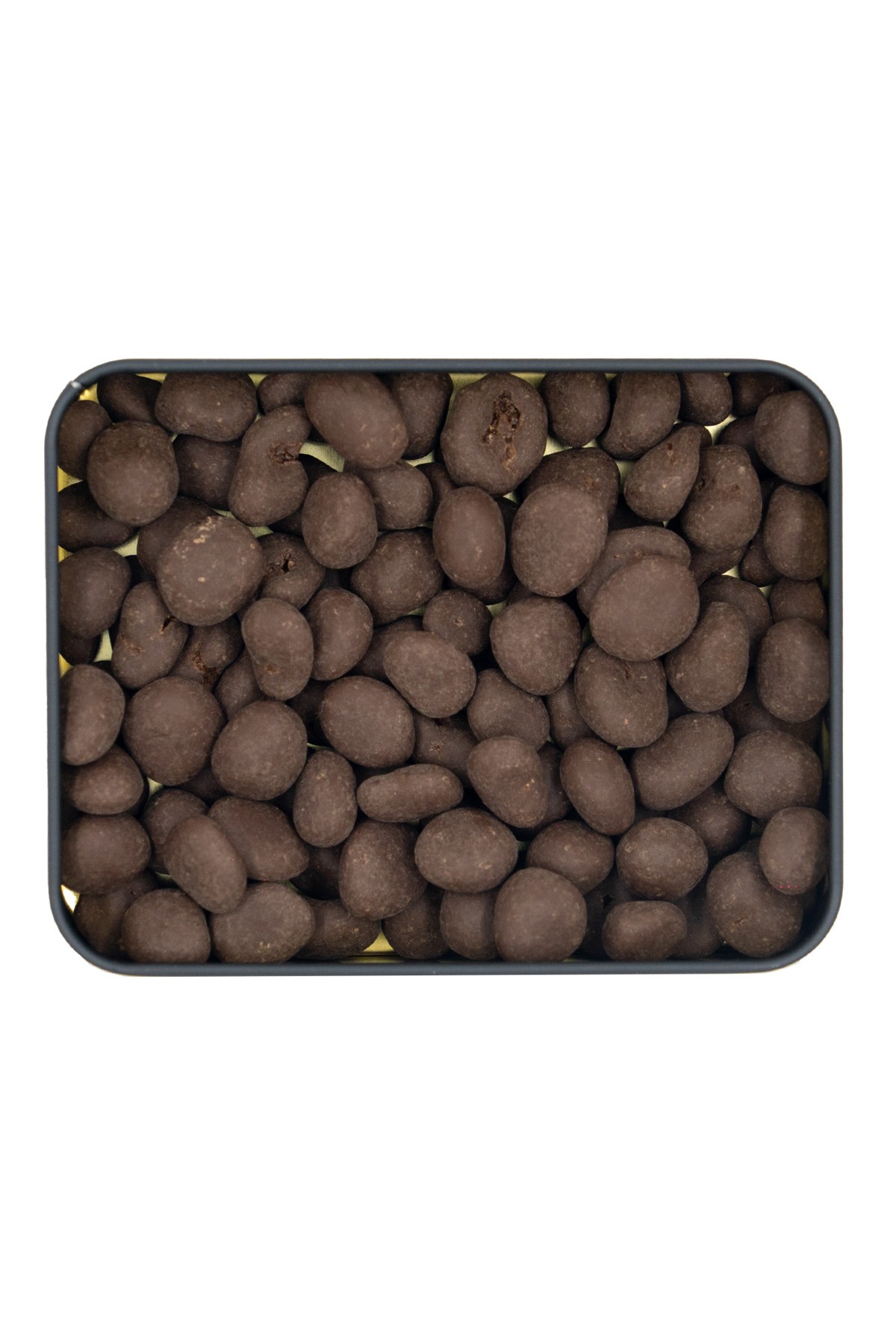 Şeker İlavesiz, Glütensiz, Vegan Turna Yemişli Bitter Çikolata - Küçük Kare Metal Kutu, 150 gr