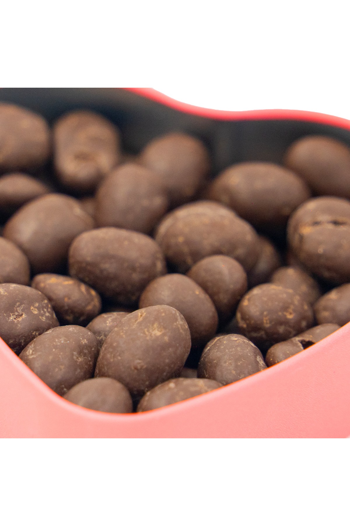 Şeker İlavesiz, Glütensiz, Vegan Yer Fıstıklı Bitter Çikolata - Pembe Küçük Kalp Metal Kutu, 80 gr