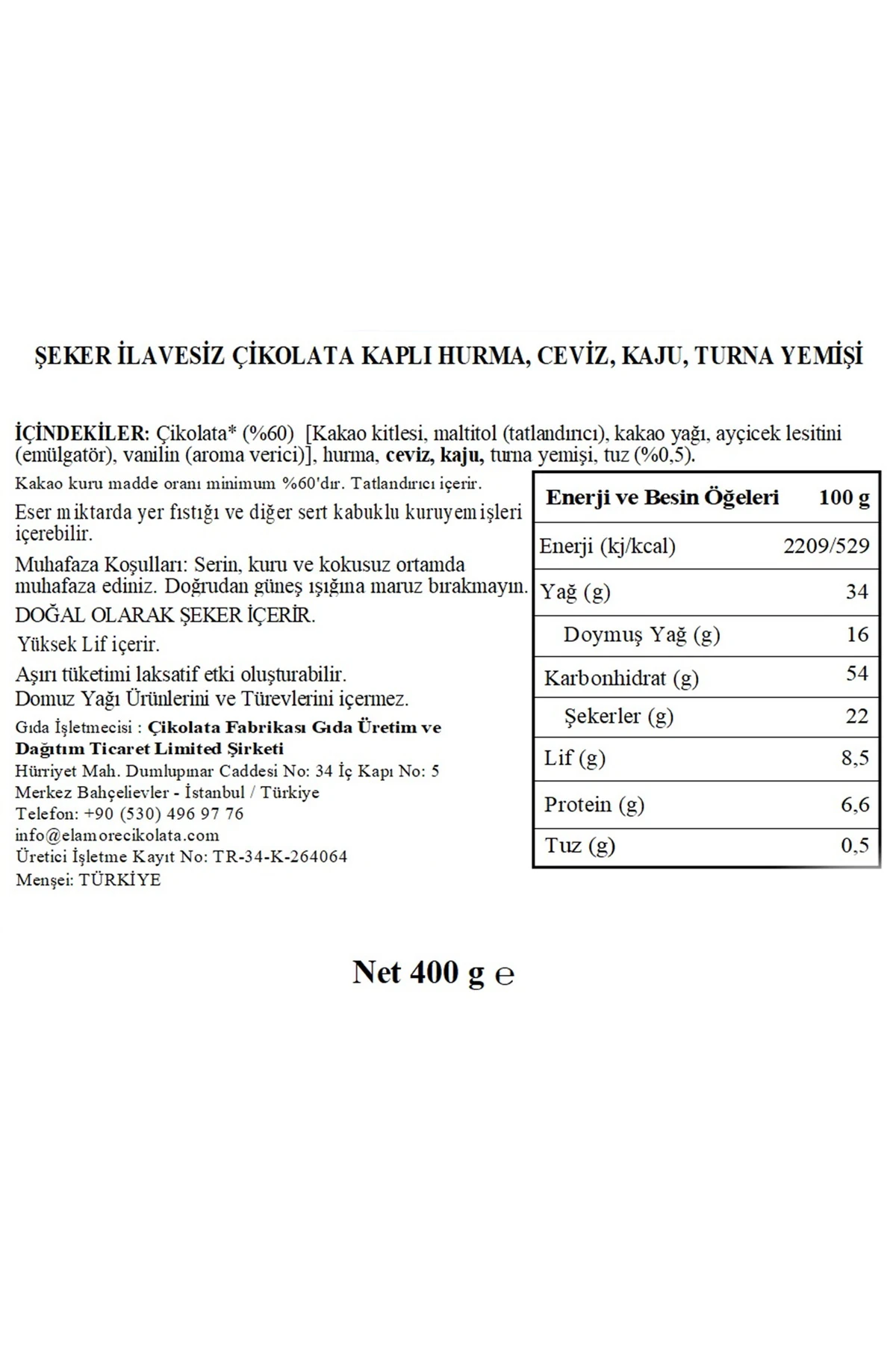 Şeker İlavesiz, Glütensiz, Vegan Mix Kurumsal Çikolata - Büyük Metal Kutu, 400 gr (100 Adet)