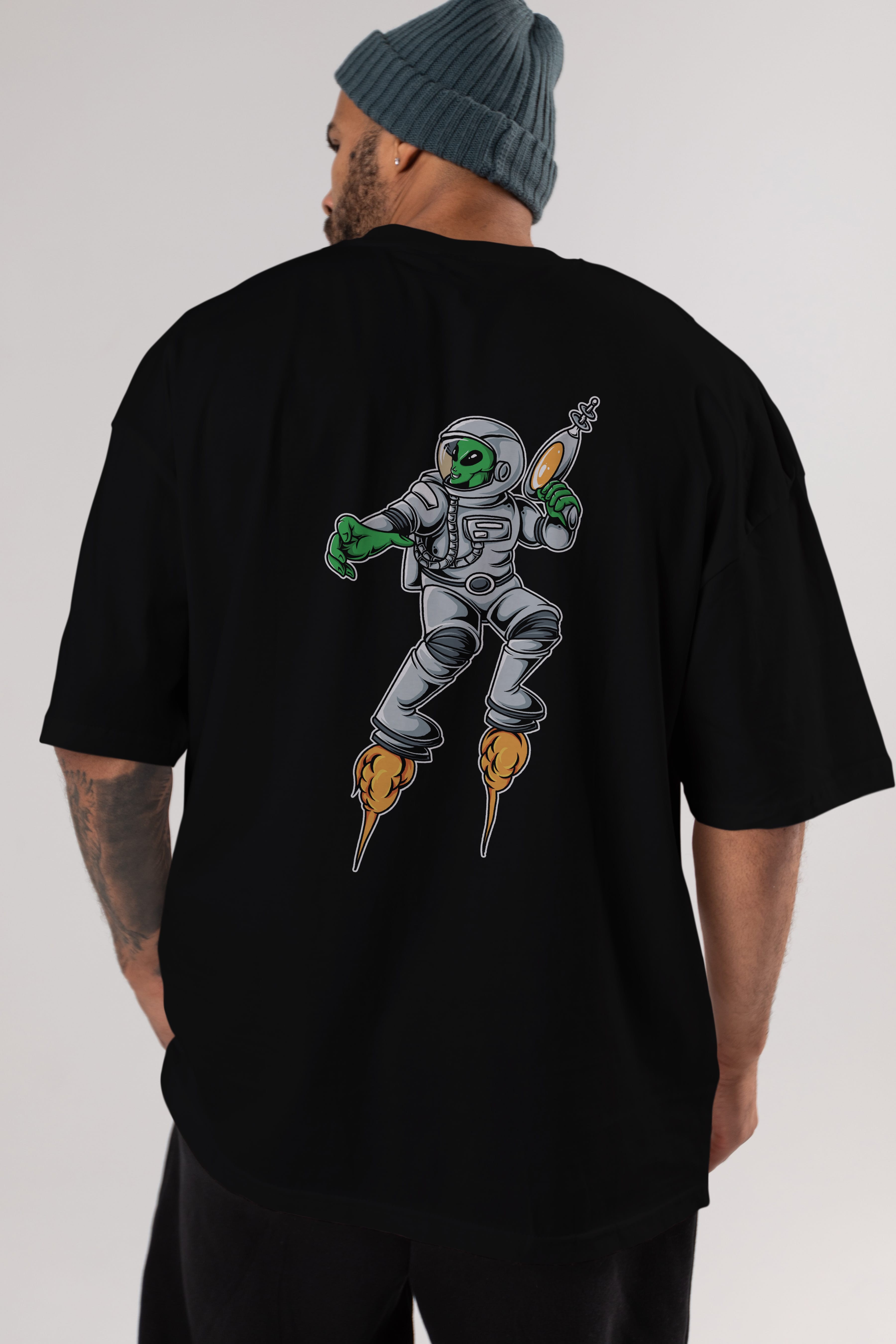 Alien Wars Tshirt Arka Baskılı Oversize t-shirt Erkek Kadın Unisex