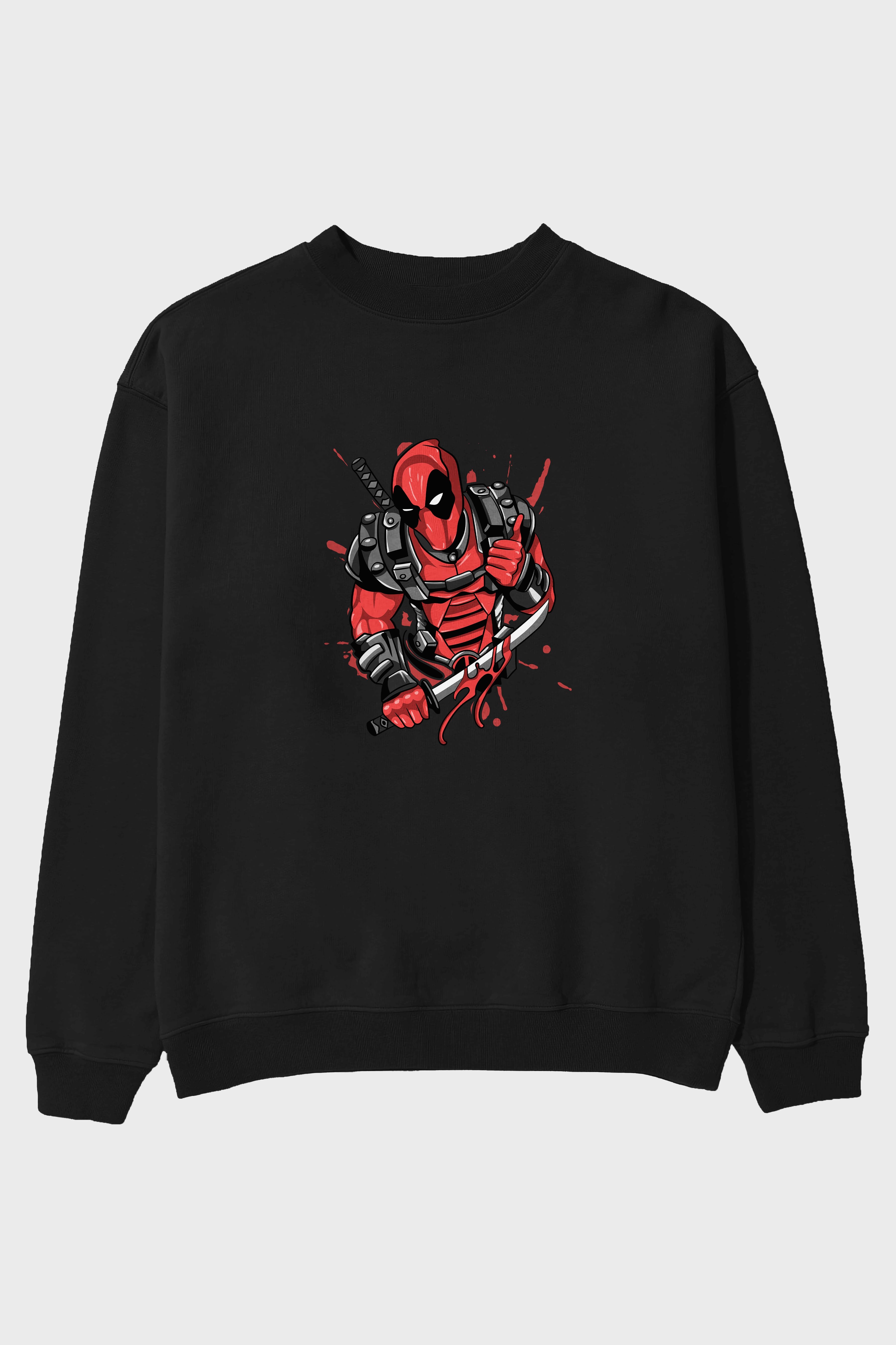 Deadpool (12) Ön Baskılı Oversize Sweatshirt Erkek Kadın Unisex