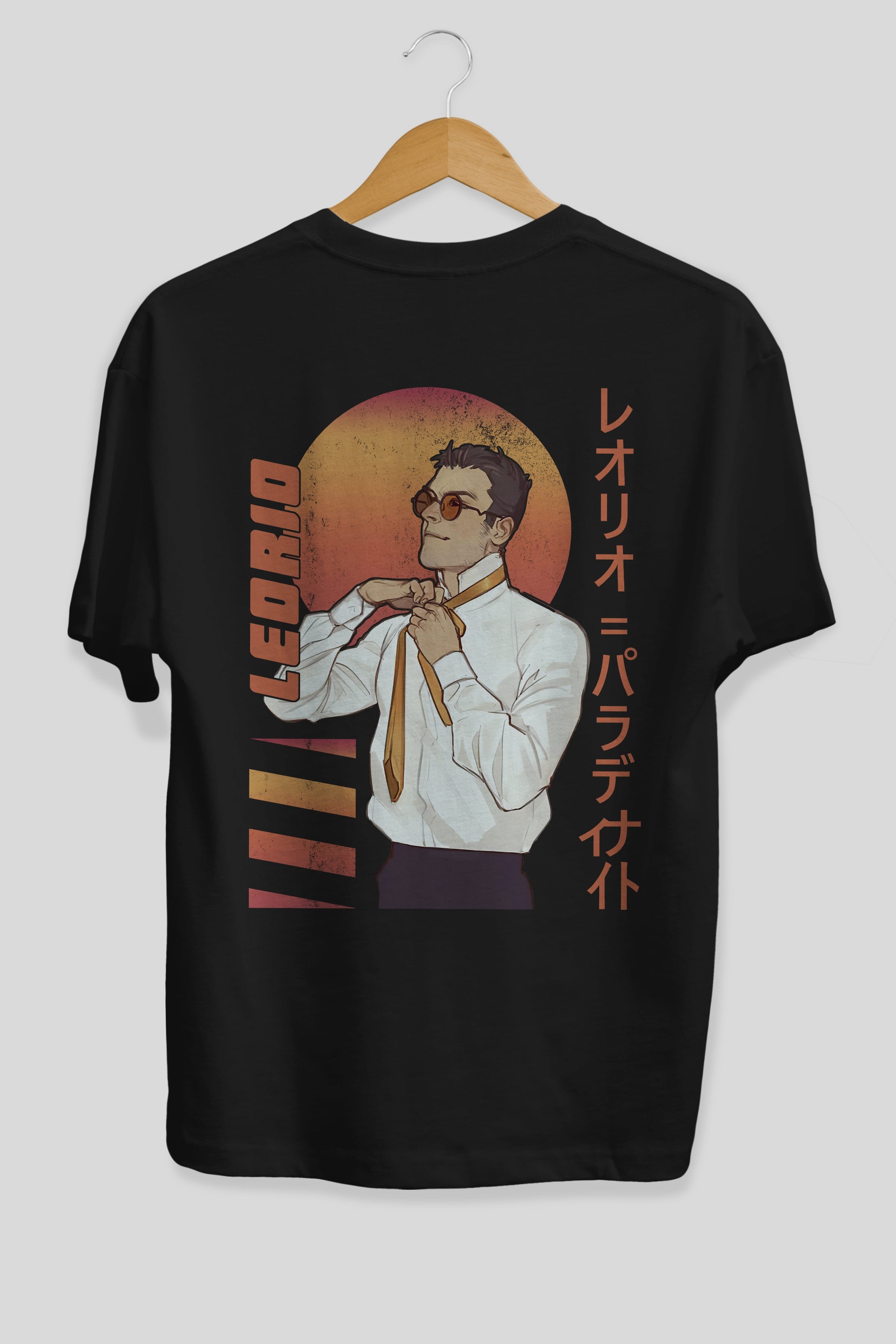 Leorio Paladiknight 5 (2) Anime Arka Baskılı Oversize t-shirt Erkek Kadın Unisex
