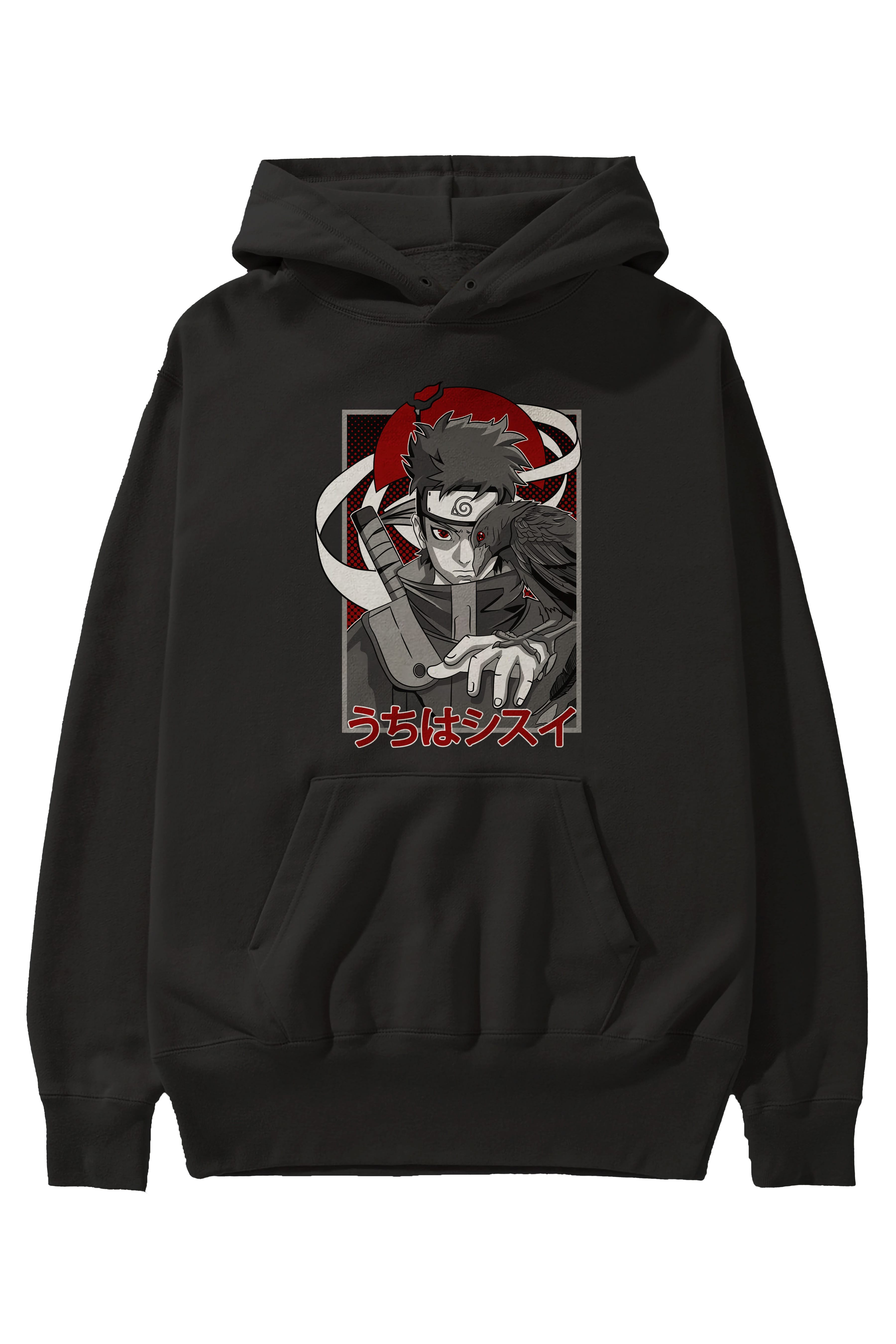SHISUI UCHIHA NARUTO Anime Ön Baskılı Hoodie Oversize Kapüşonlu Sweatshirt Erkek Kadın Unisex