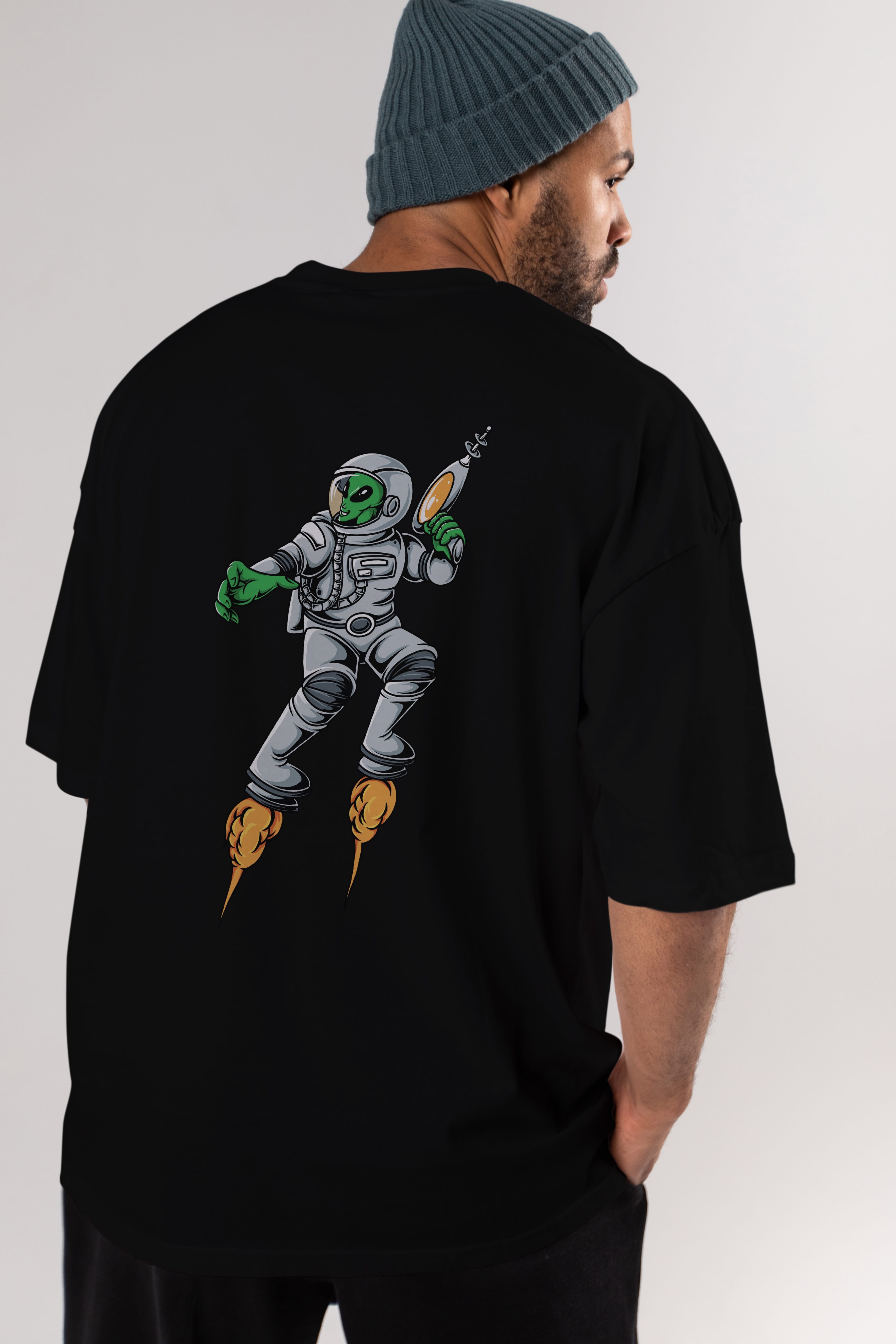 Alien Wars Arka Baskılı Oversize t-shirt Erkek Kadın Unisex