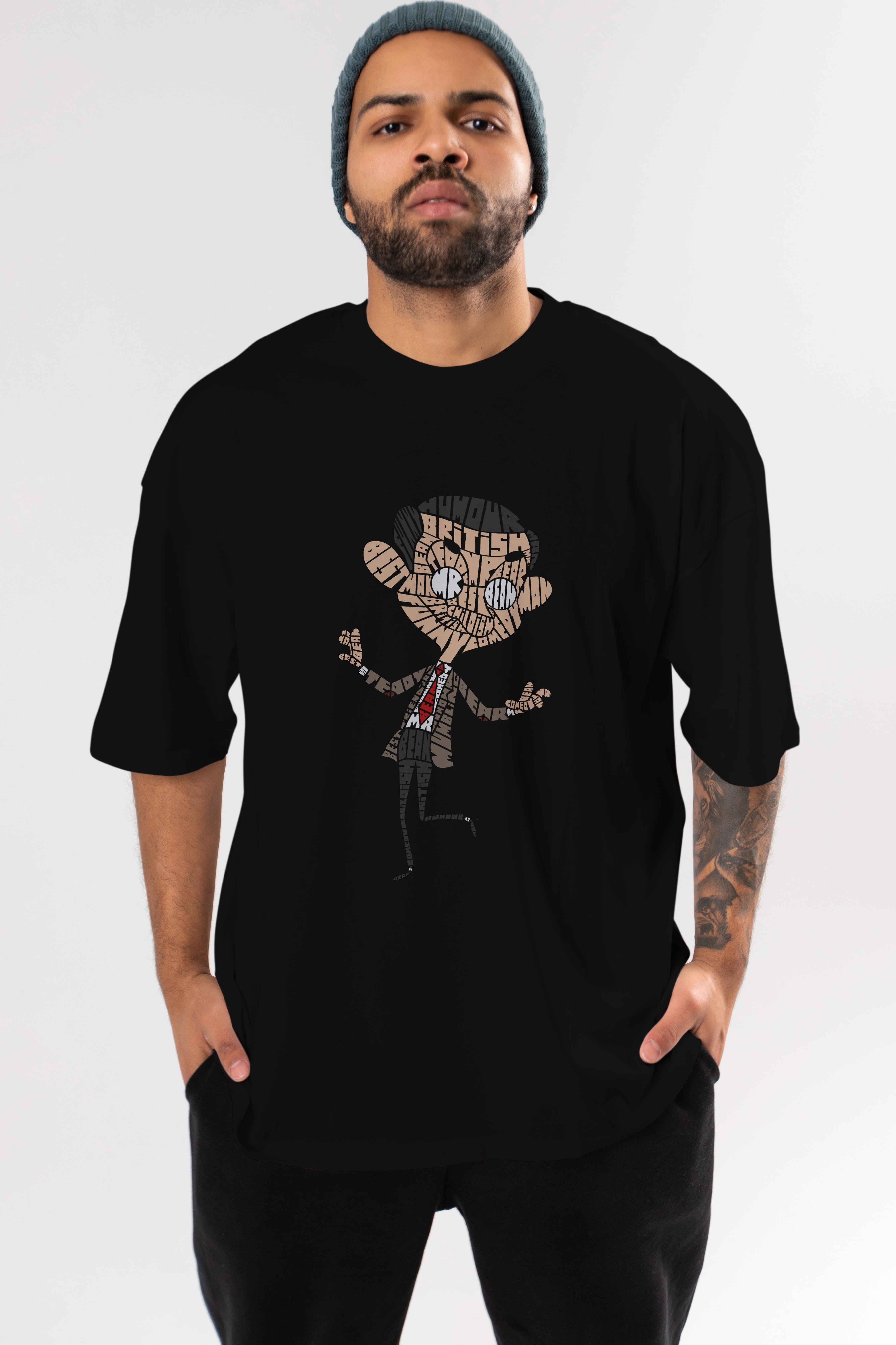Mr Bean Ön Baskılı Oversize t-shirt %100 pamuk Erkek Kadın Unisex