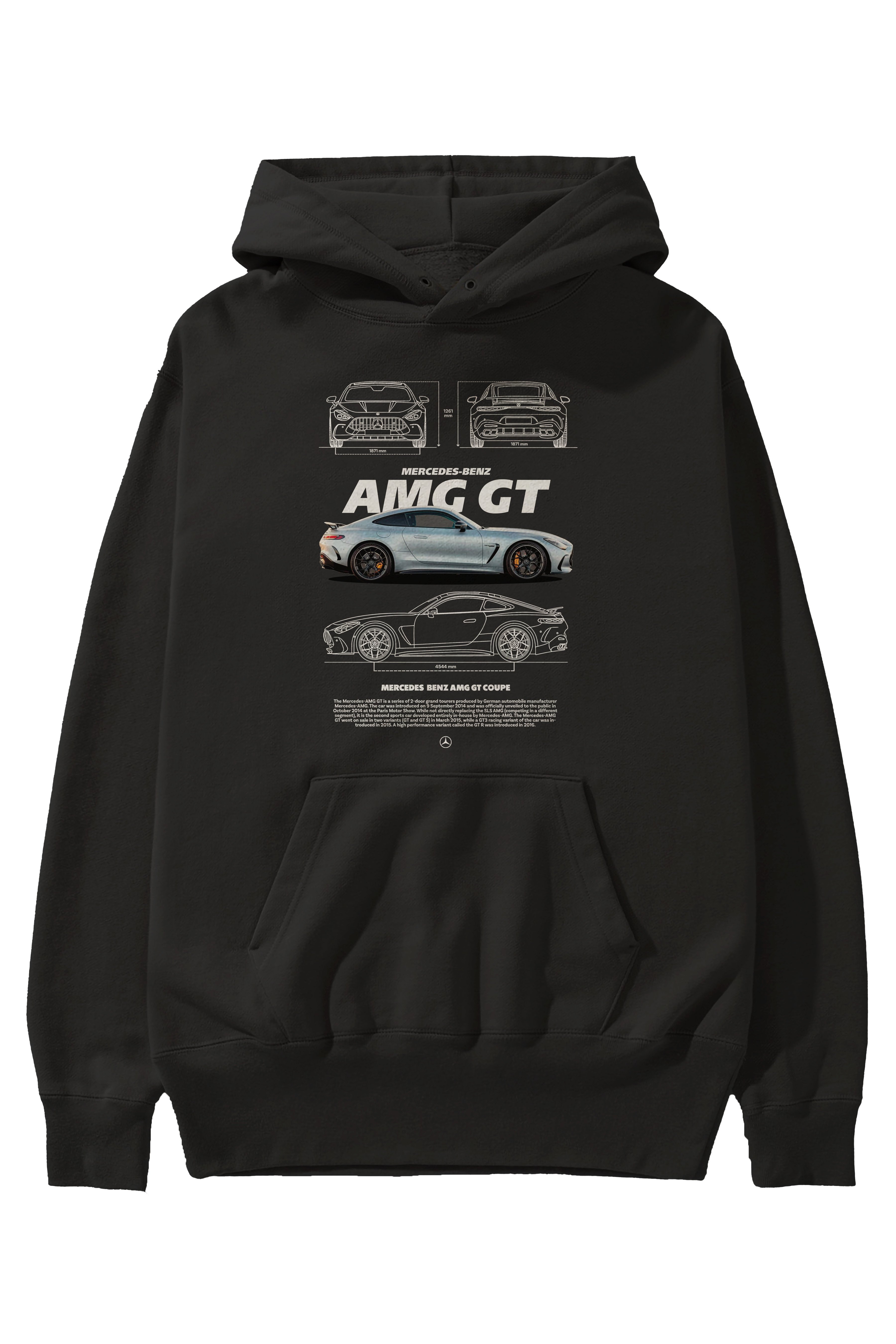 Mercedes AMG GT Coupe Ön Baskılı Hoodie Oversize Kapüşonlu Sweatshirt Erkek Kadın Unisex