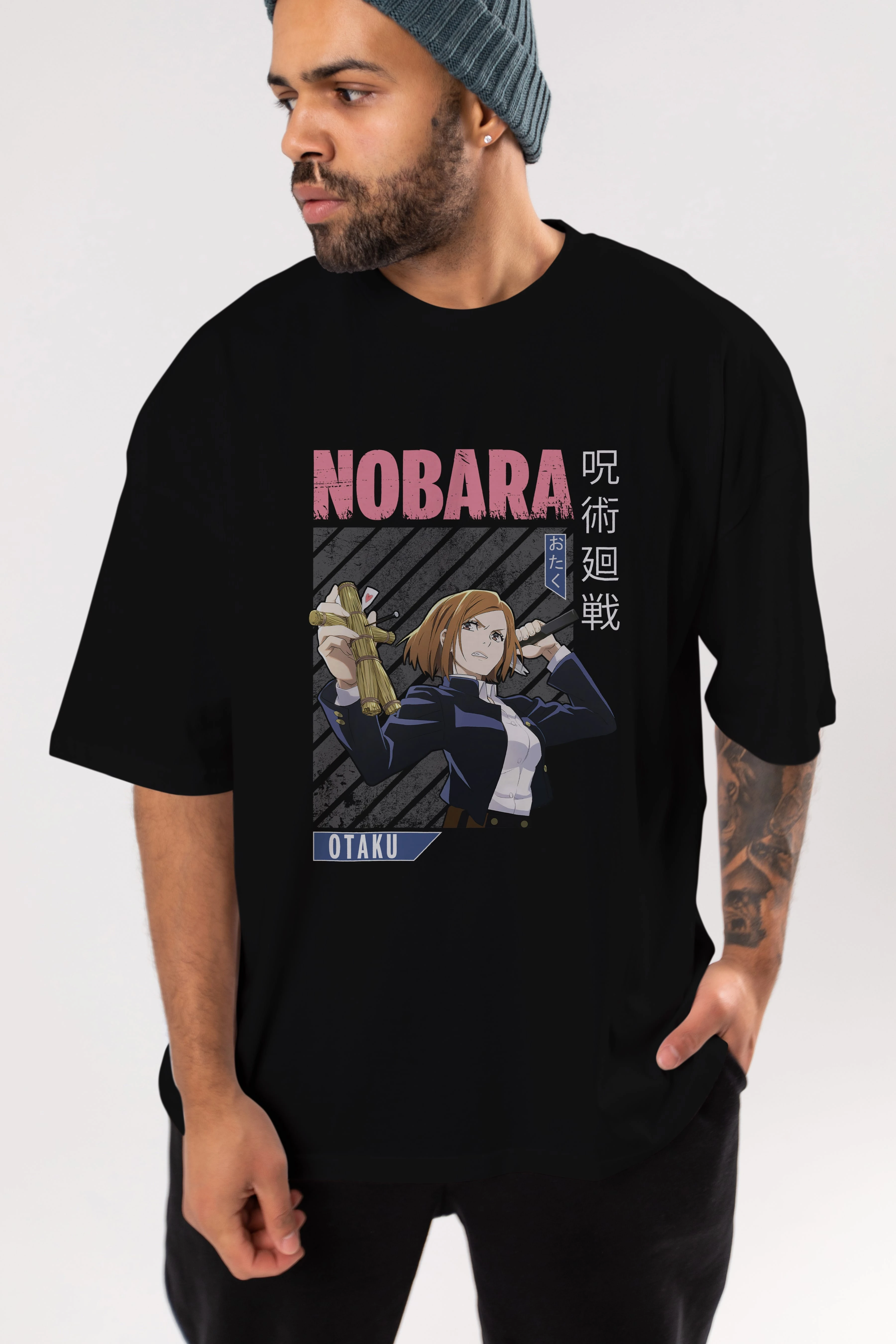Nobara Kugisaki 6 Anime Ön Baskılı Oversize t-shirt %100 pamuk Erkek Kadın Unisex