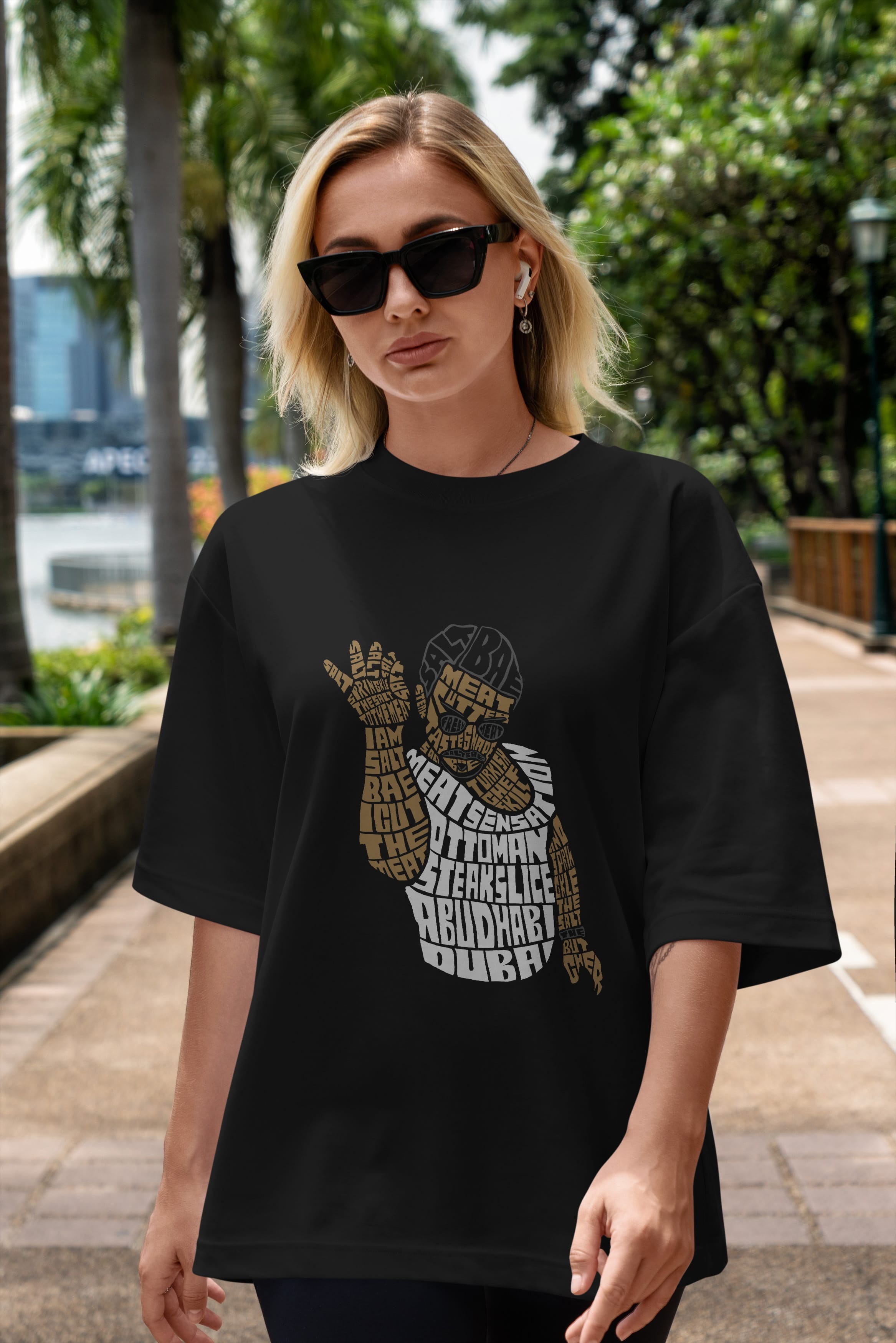 Salt Bae Ön Baskılı Oversize t-shirt %100 pamuk Erkek Kadın Unisex