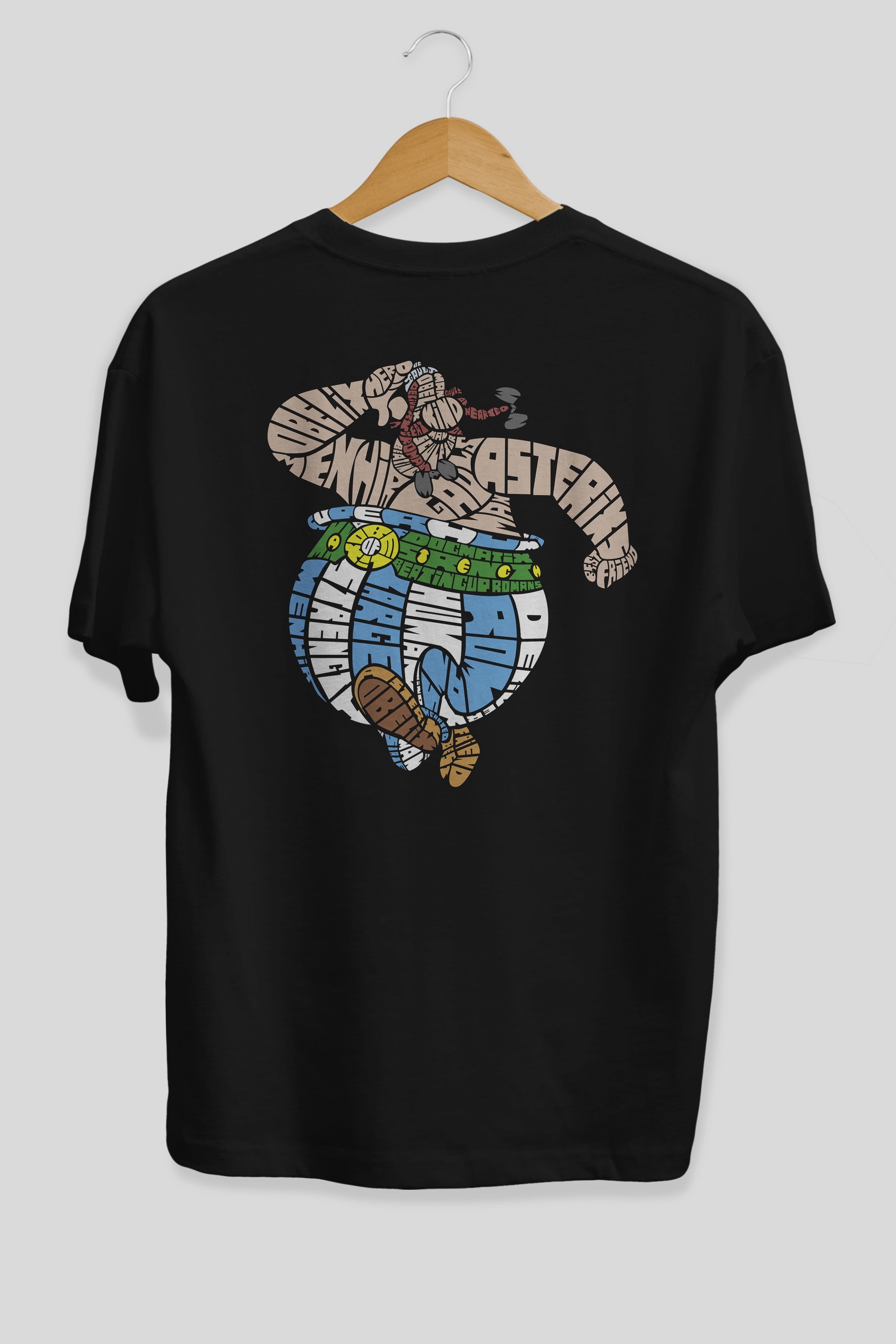 Obelix Arka Baskılı Oversize t-shirt %100 pamuk Erkek Kadın Unisex