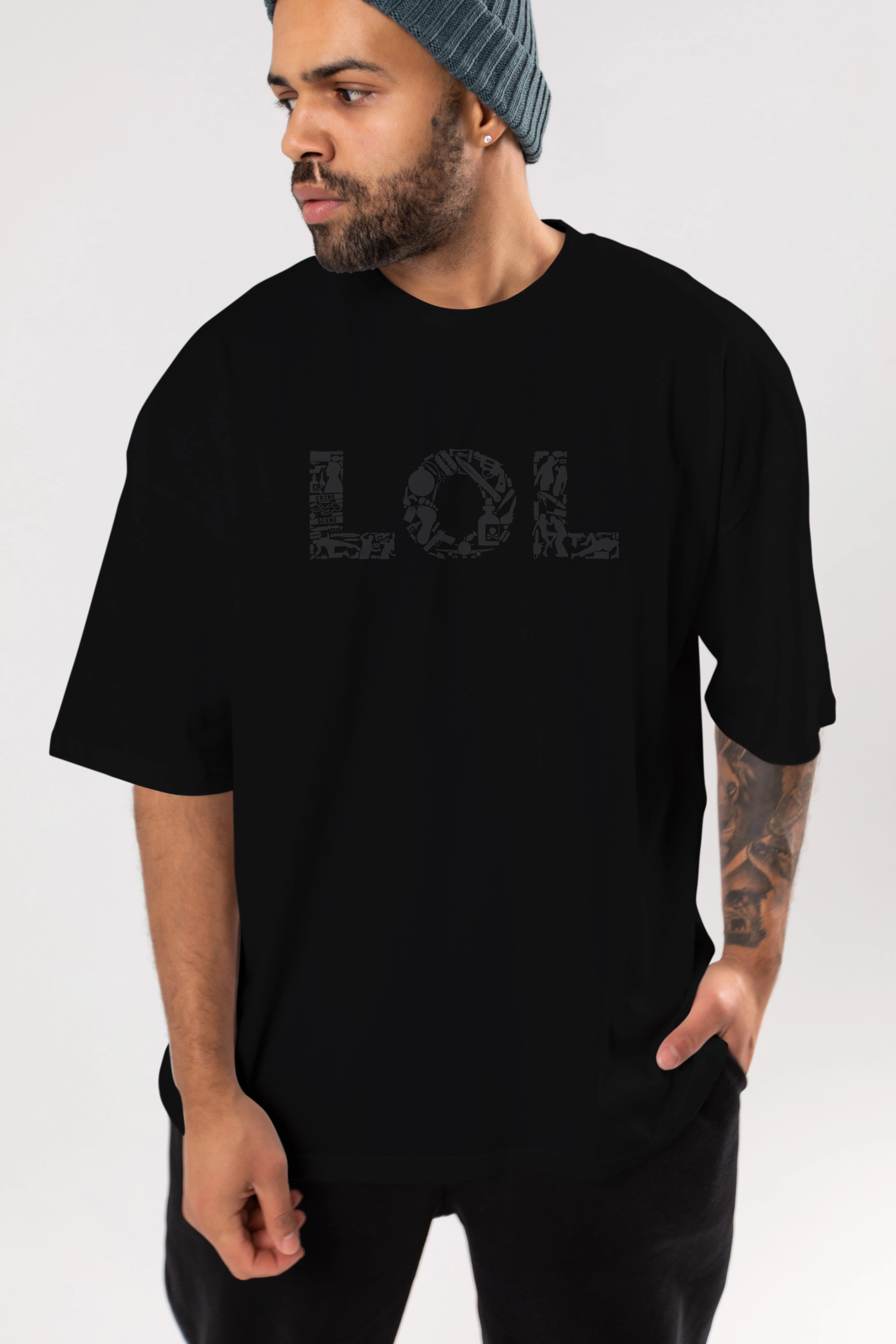 LOL Ön Baskılı Oversize t-shirt %100 pamuk Erkek Kadın Unisex