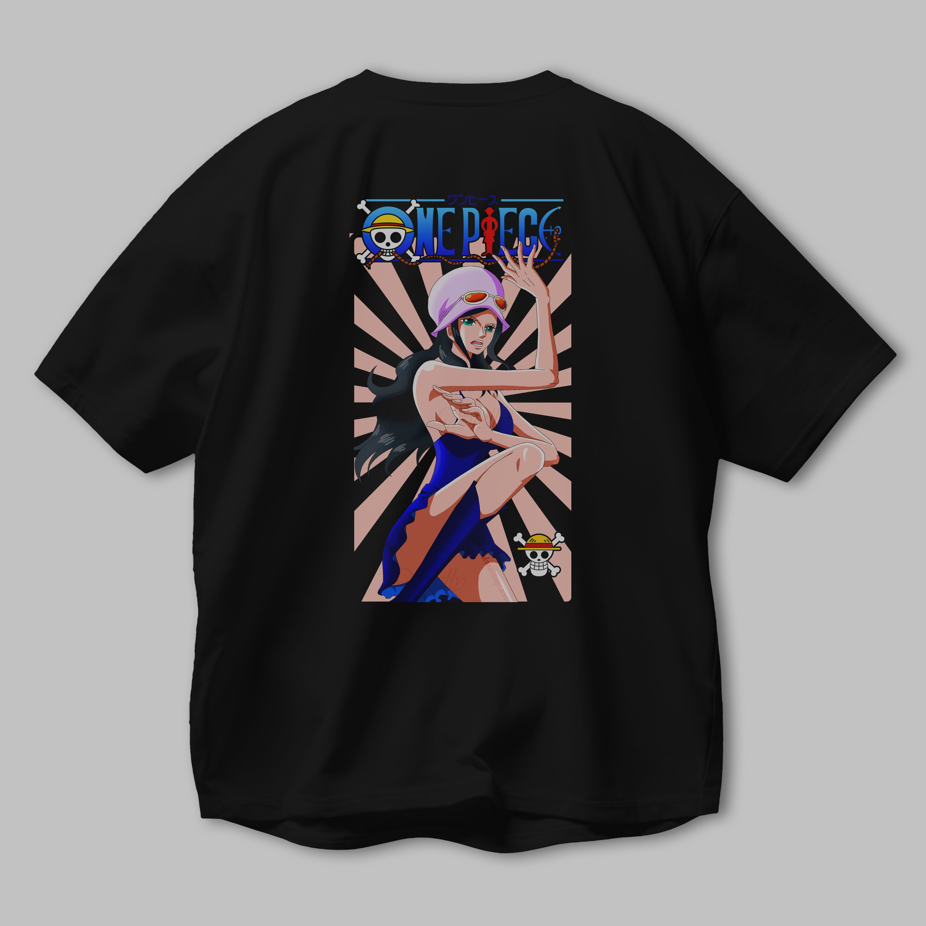 Nico Robin Anime Arka Baskılı Oversize t-shirt Erkek Kadın Unisex %100 pamuk tişort