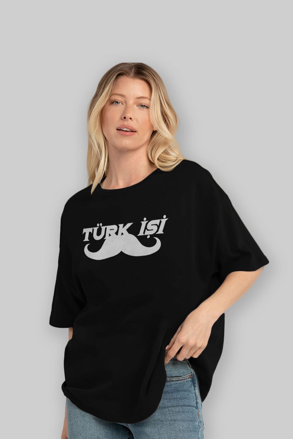 Türk İşi Ön Baskılı Oversize t-shirt %100 pamuk Erkek Kadın Unisex