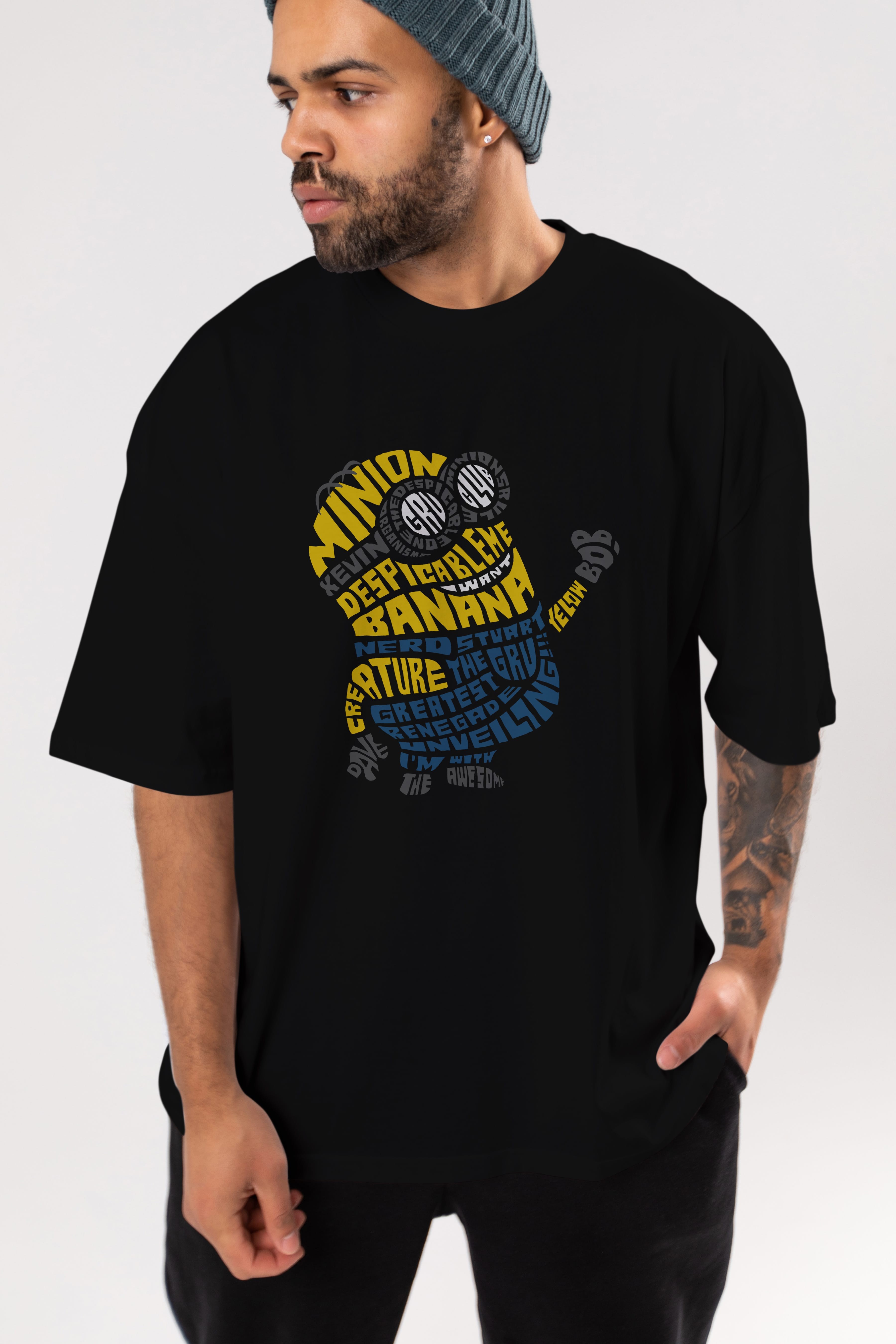 Minion Ön Baskılı Oversize t-shirt %100 pamuk Erkek Kadın Unisex