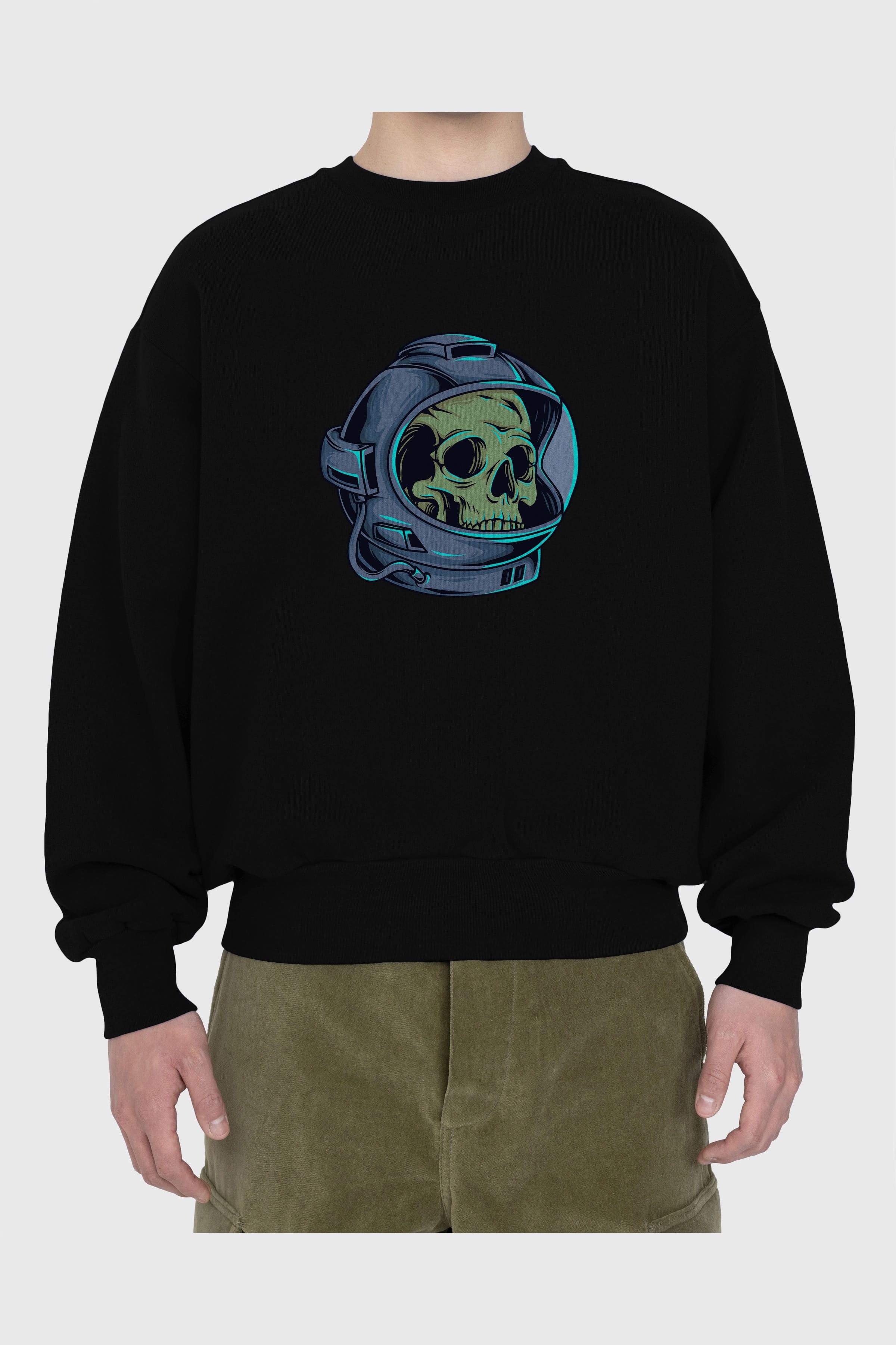Astroskull Ön Baskılı Oversize Sweatshirt Erkek Kadın Unisex