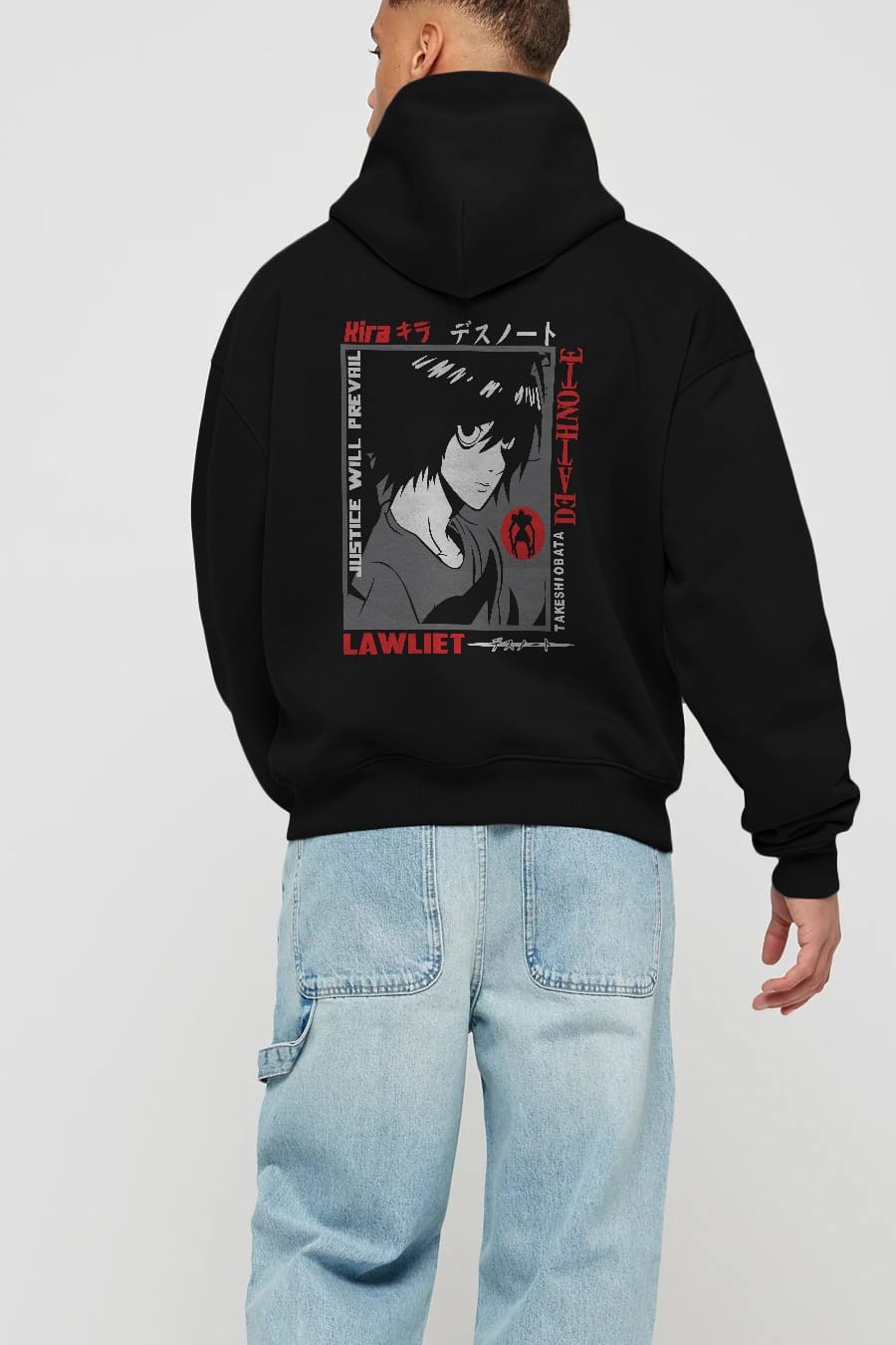 DEATH NOTE Anime Arka Baskılı Hoodie Oversize Kapüşonlu Sweatshirt Erkek Kadın Unisex