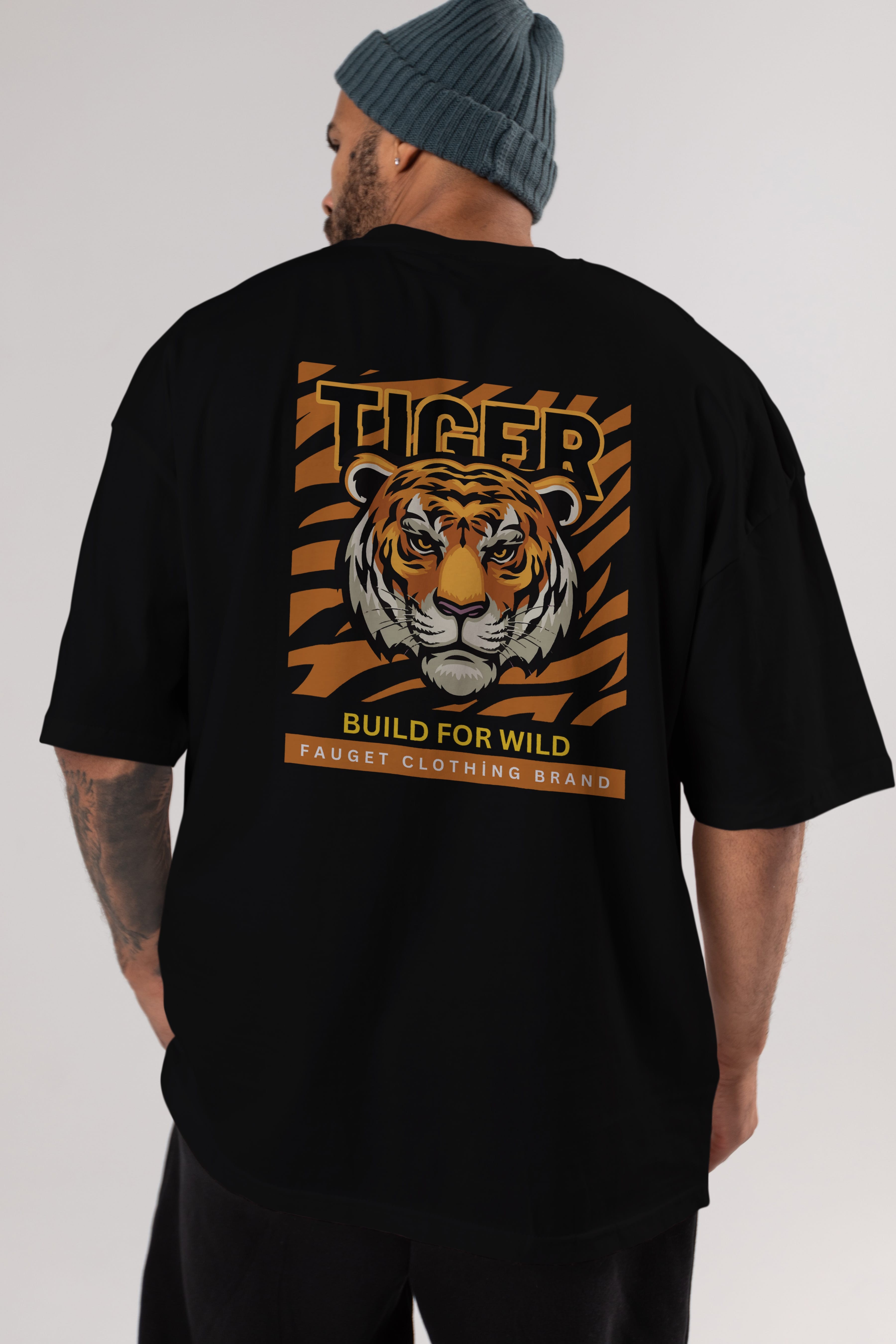 Tiger Arka Baskılı Oversize t-shirt Erkek Kadın Unisex