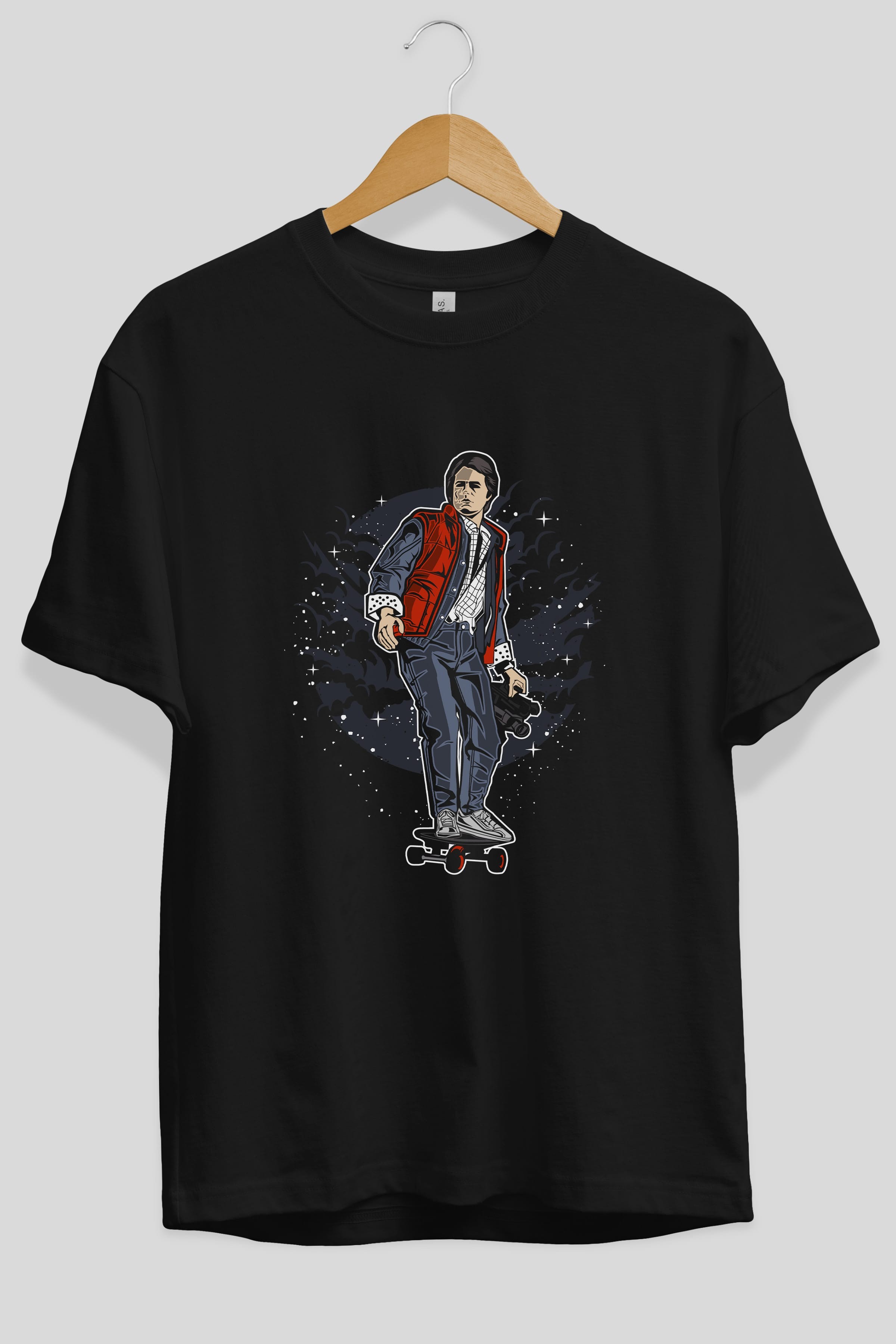 MARTY Ön Baskılı Oversize t-shirt Erkek Kadın Unisex %100 Pamuk tişort