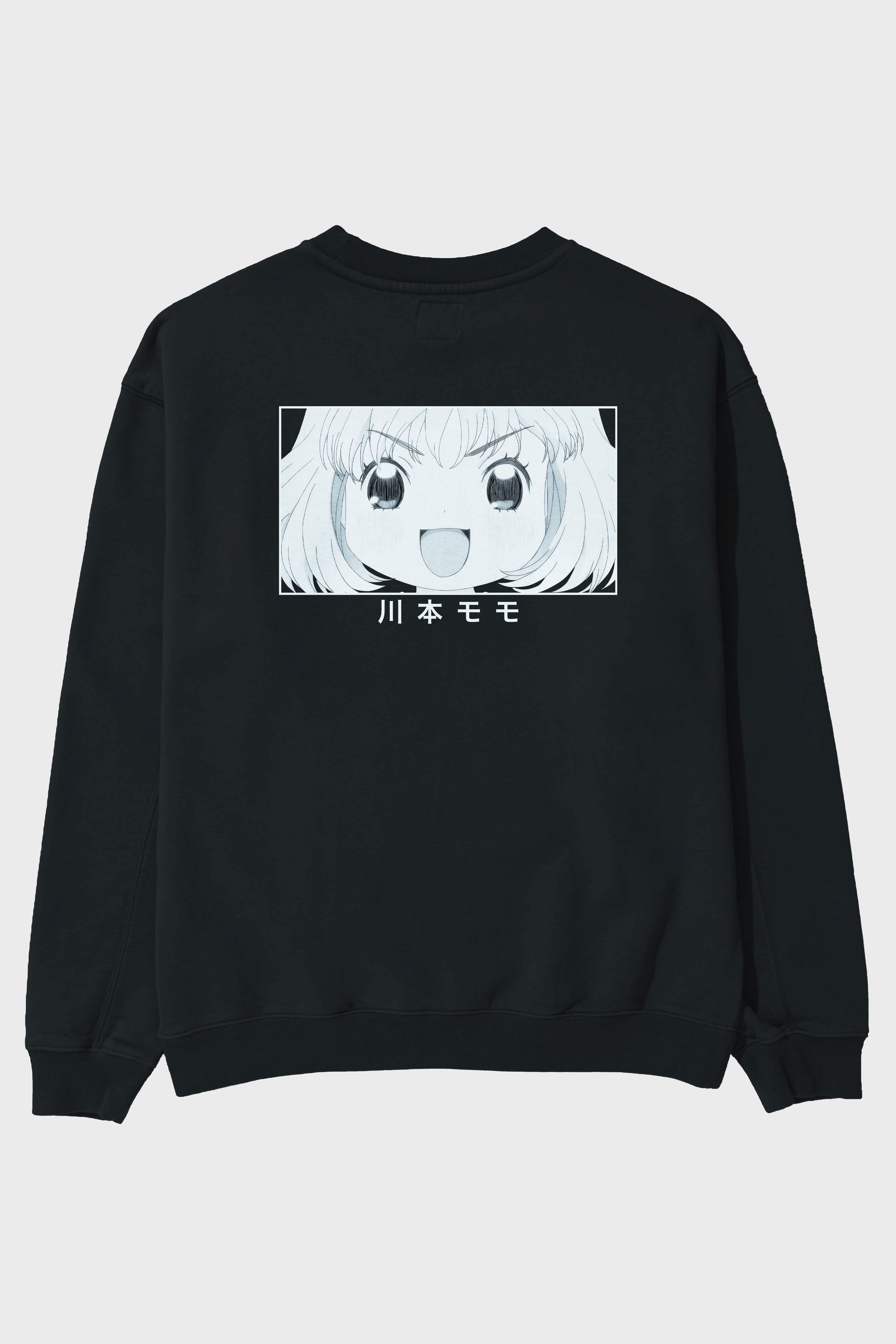 Momo Kawamoto 1 Anime Arka Baskılı Oversize Sweatshirt Erkek Kadın Unisex