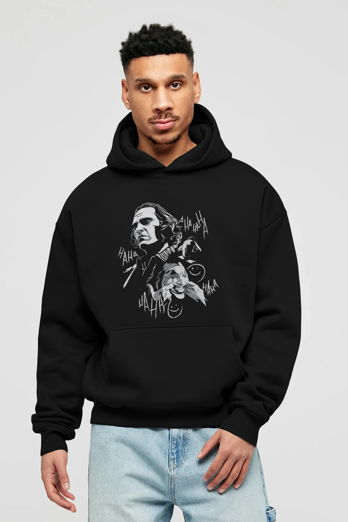 Joker 2 Ön Baskılı Hoodie Oversize Kapüşonlu Sweatshirt Erkek Kadın Unisex