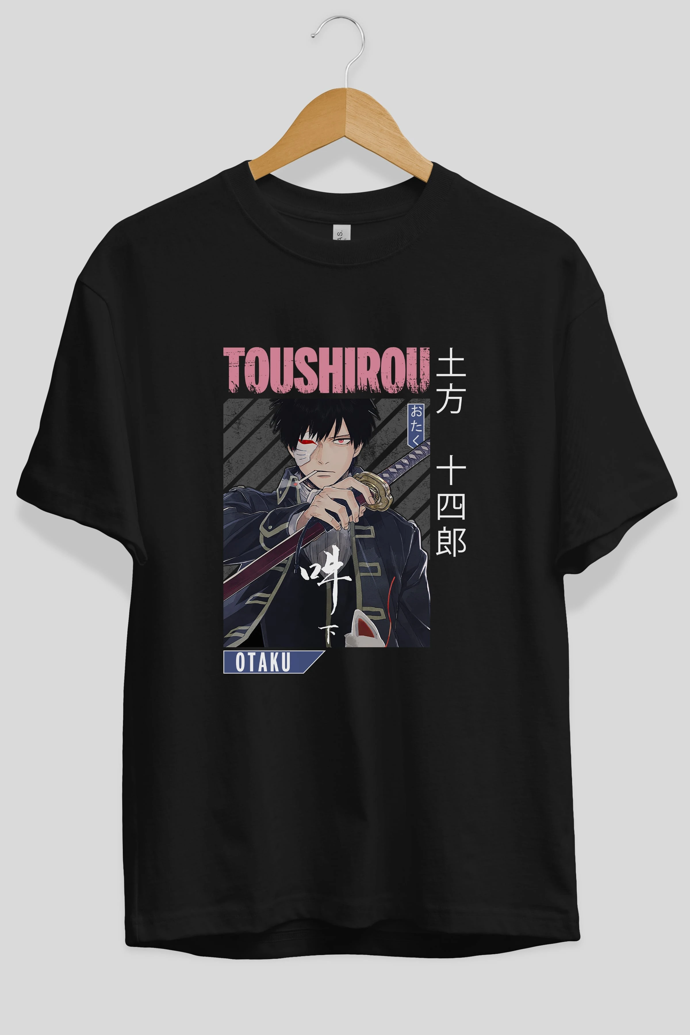 Toushirou Hijikata 1 Anime Ön Baskılı Oversize t-shirt %100 pamuk Erkek Kadın Unisex