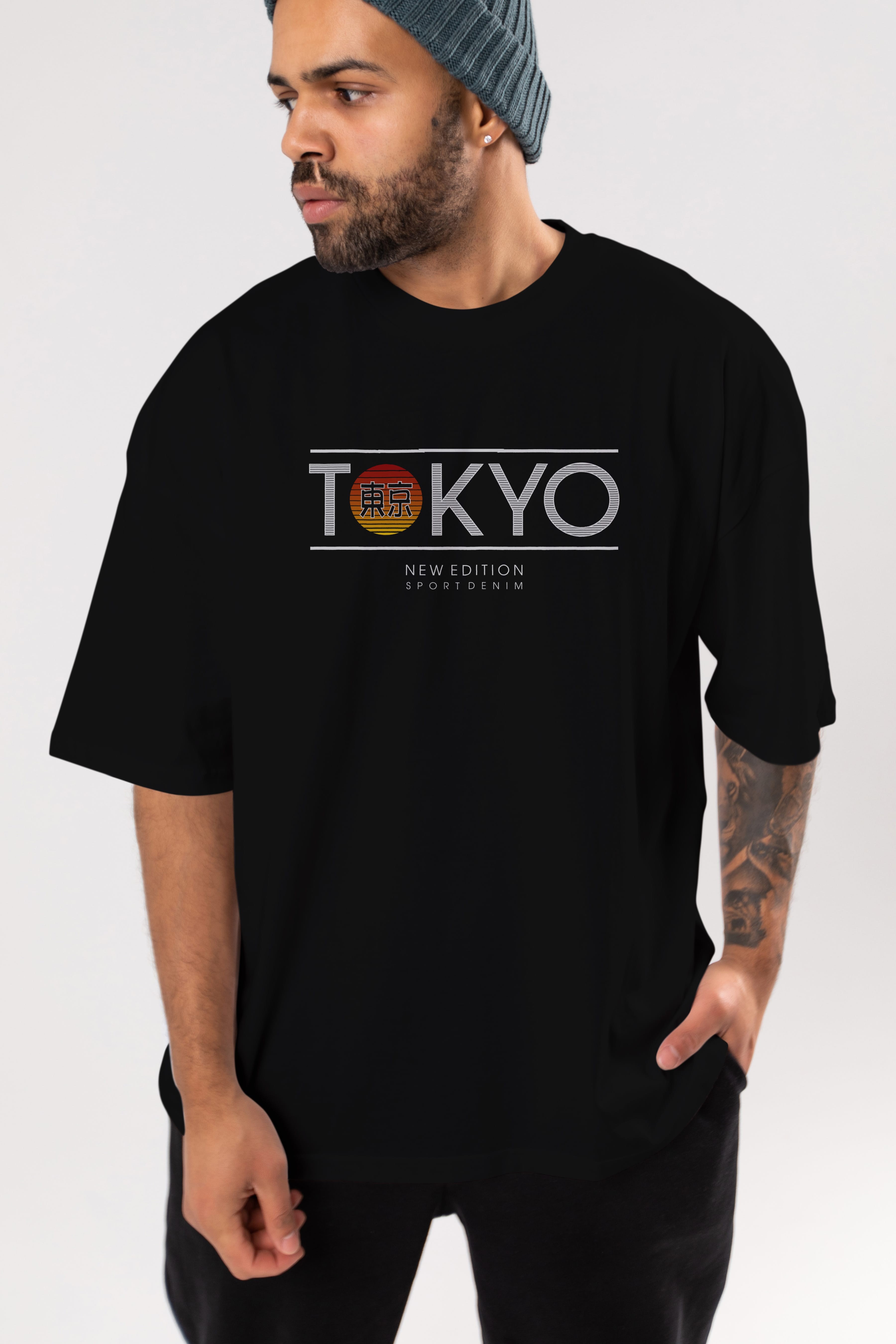 Tokyo Sport Ön Baskılı Oversize t-shirt Erkek Kadın Unisex