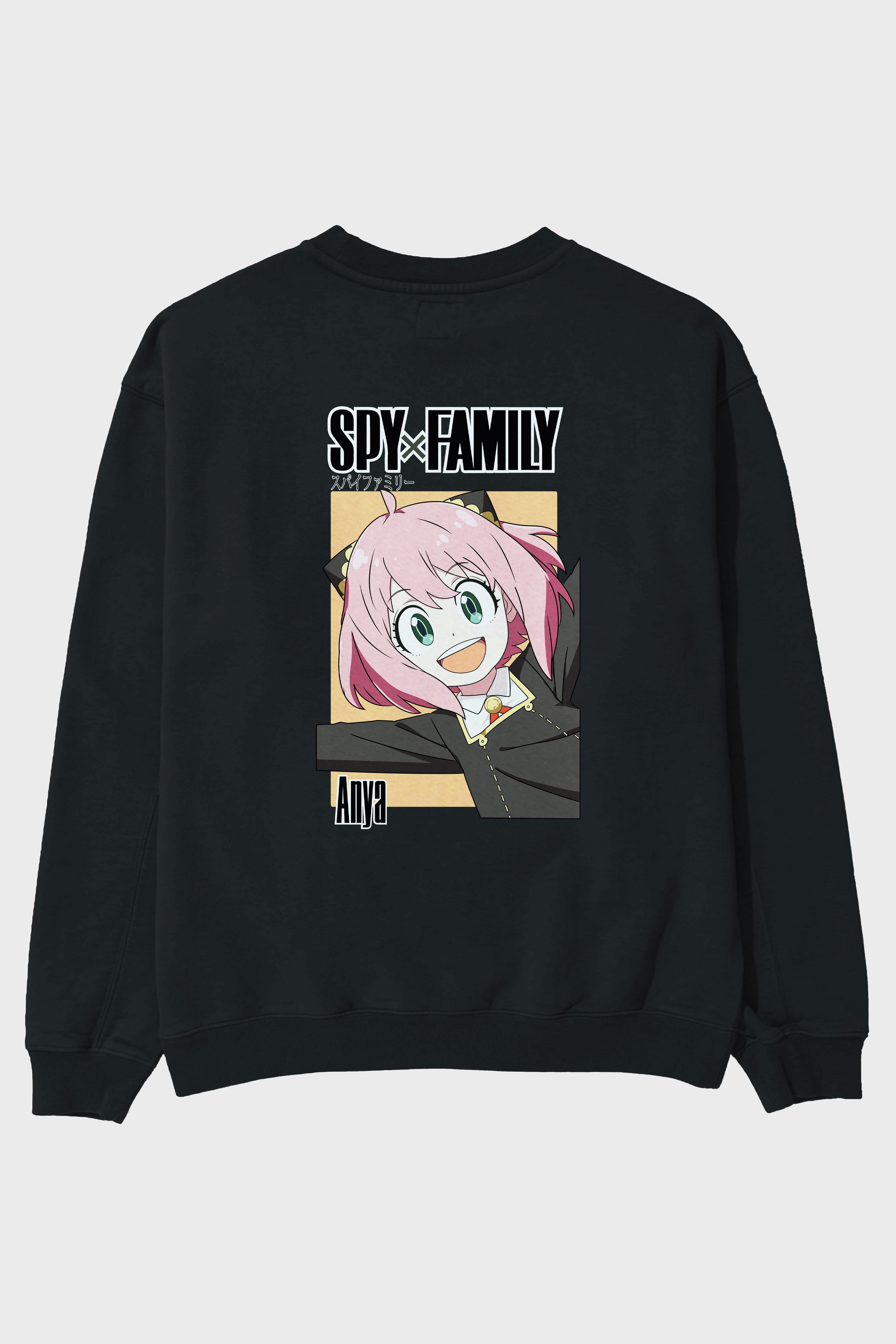 SPY X FAMILY Anya Anime Arka Baskılı Oversize Sweatshirt Erkek Kadın Unisex