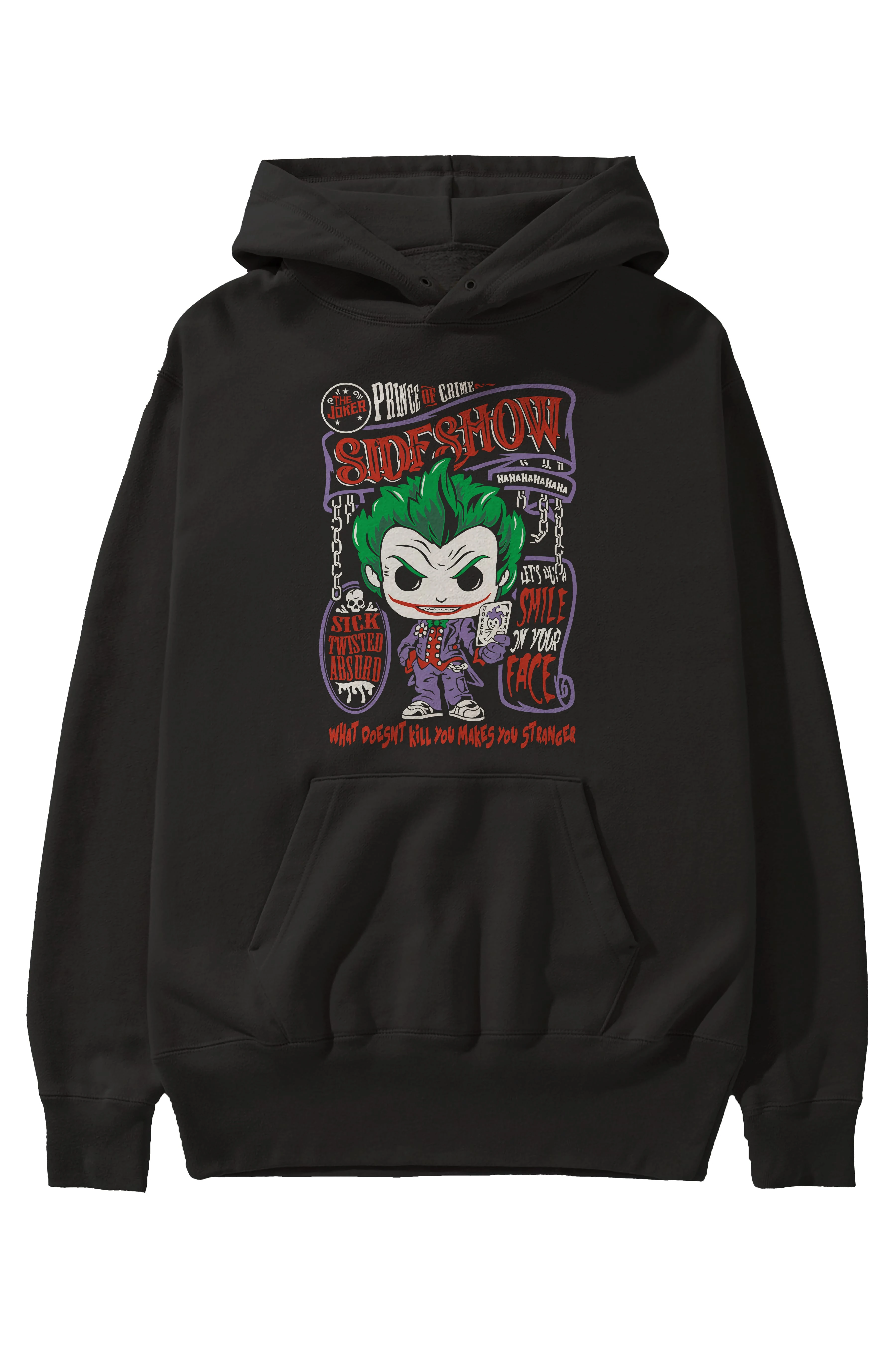 Joker (4) Ön Baskılı Hoodie Oversize Kapüşonlu Sweatshirt Erkek Kadın Unisex