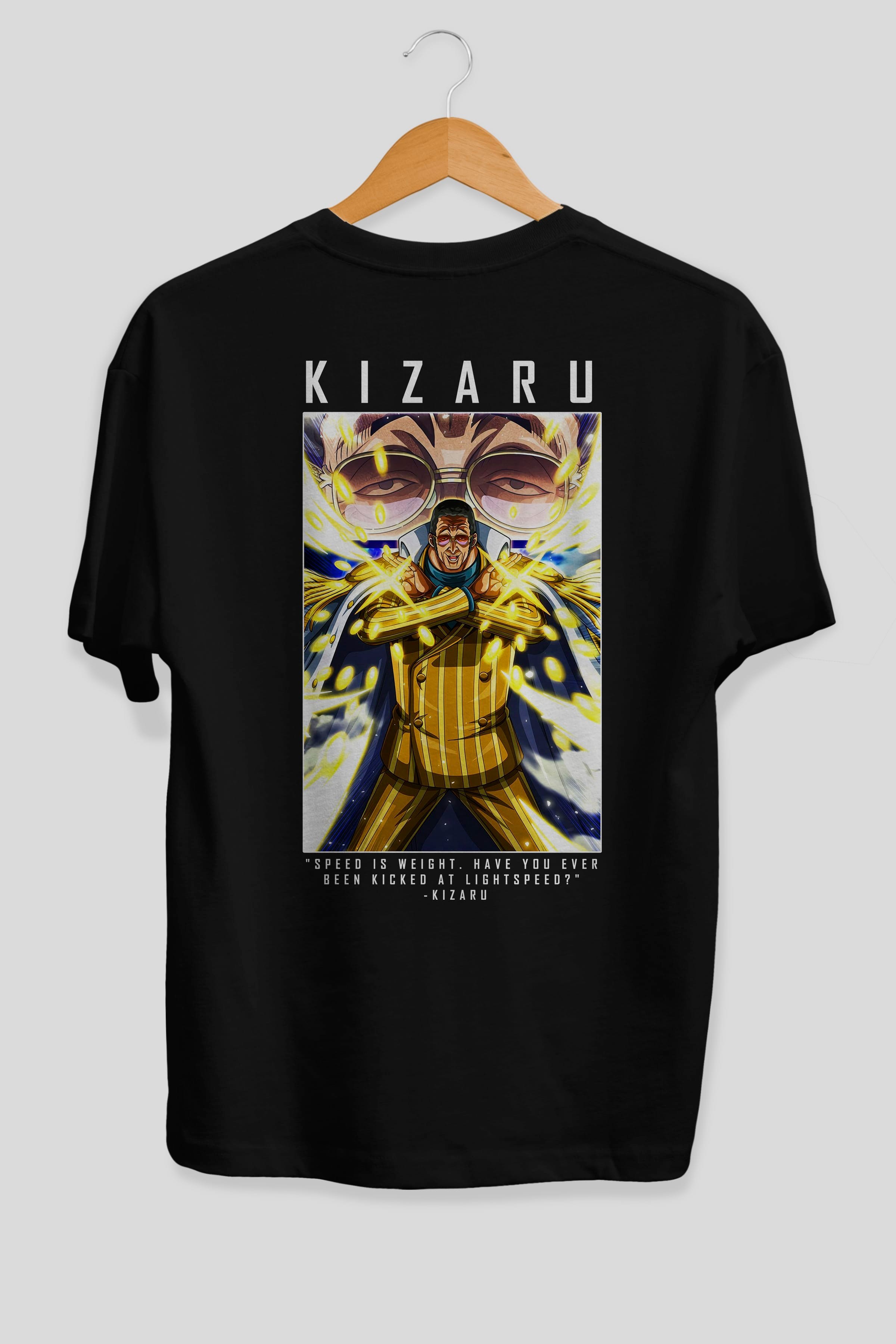 Kizaru Anime Arka Baskılı Oversize t-shirt Erkek Kadın Unisex %100 pamuk tişort