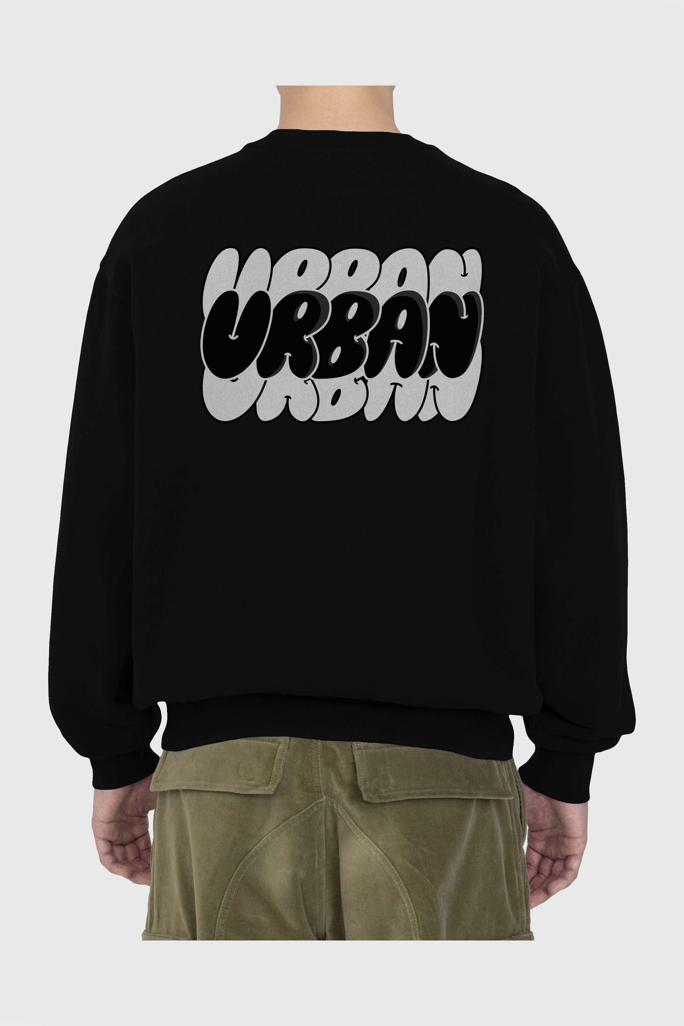 Urban Yazılı Arka Baskılı Oversize Sweatshirt Erkek Kadın Unisex