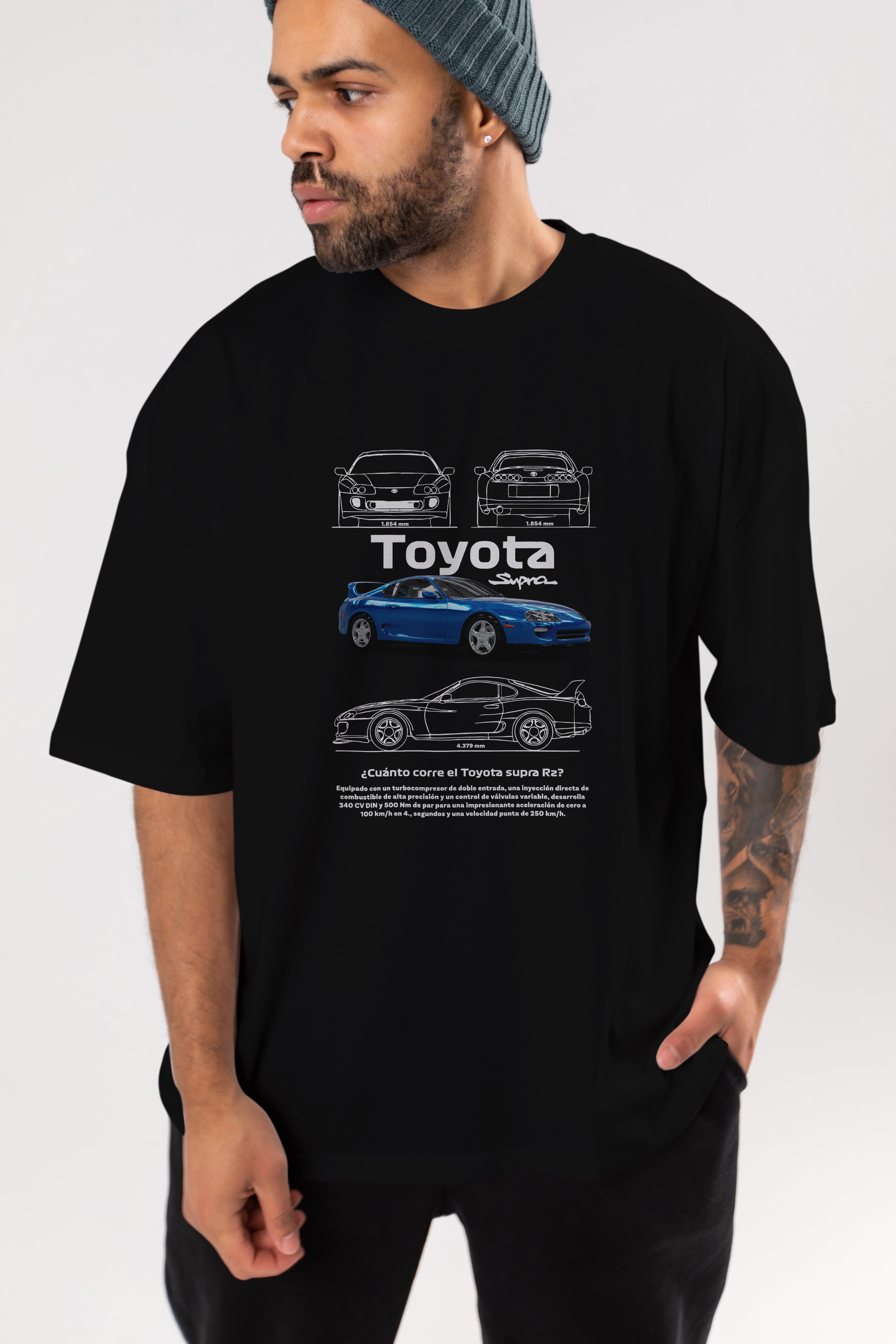 TOYOTA SUPRA RZ Ön Baskılı Oversize t-shirt Erkek Kadın Unisex %100 Pamuk Bisiklet Yaka tişort