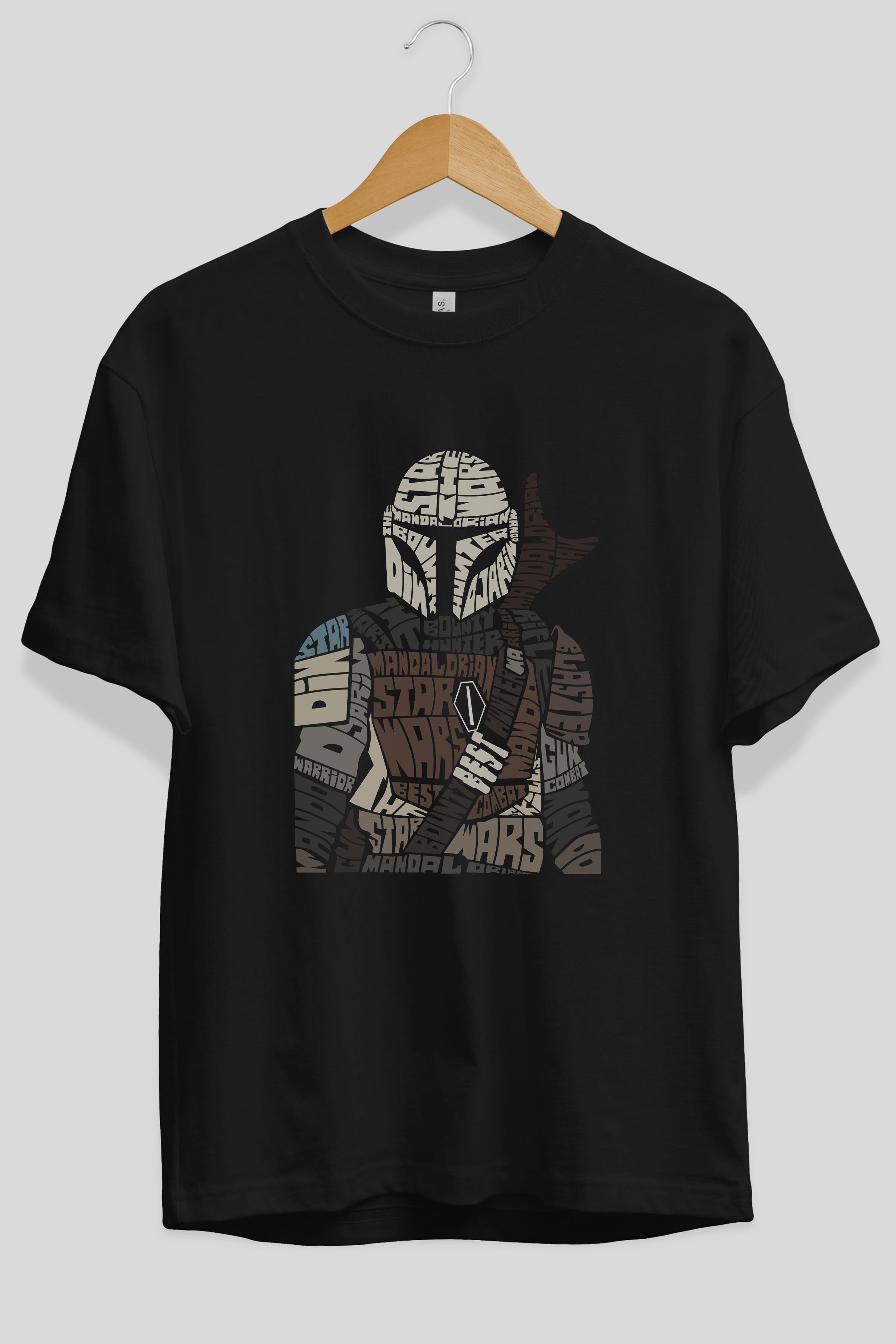 Mandalorian Ön Baskılı Oversize t-shirt %100 pamuk Erkek Kadın Unisex