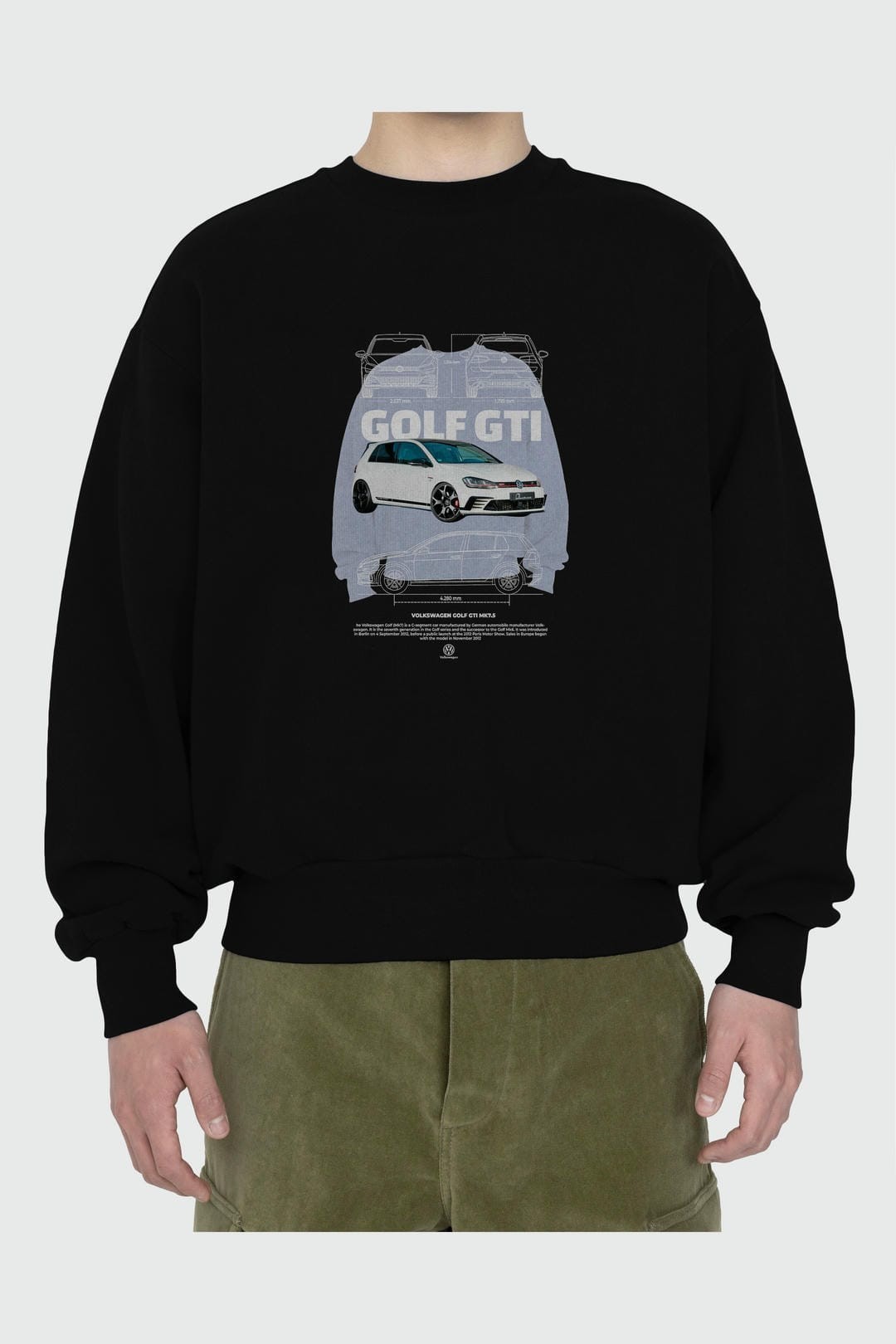 VOLKSWAGEN Golf GTI MK7 Ön Baskılı Anime Oversize Sweatshirt Erkek Kadın Unisex