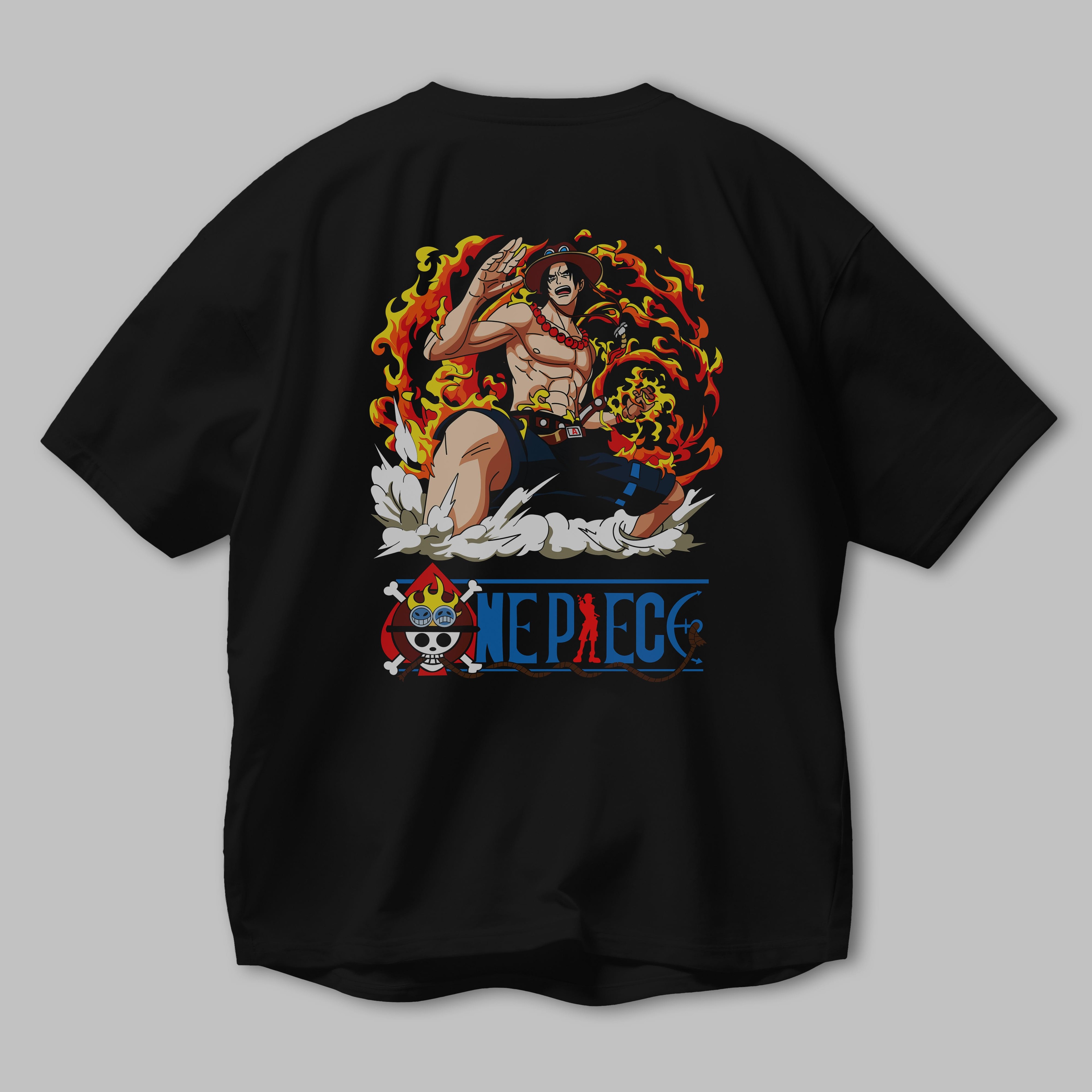 One Piece Anime Arka Baskılı Oversize t-shirt Erkek Kadın Unisex %100 pamuk tişort