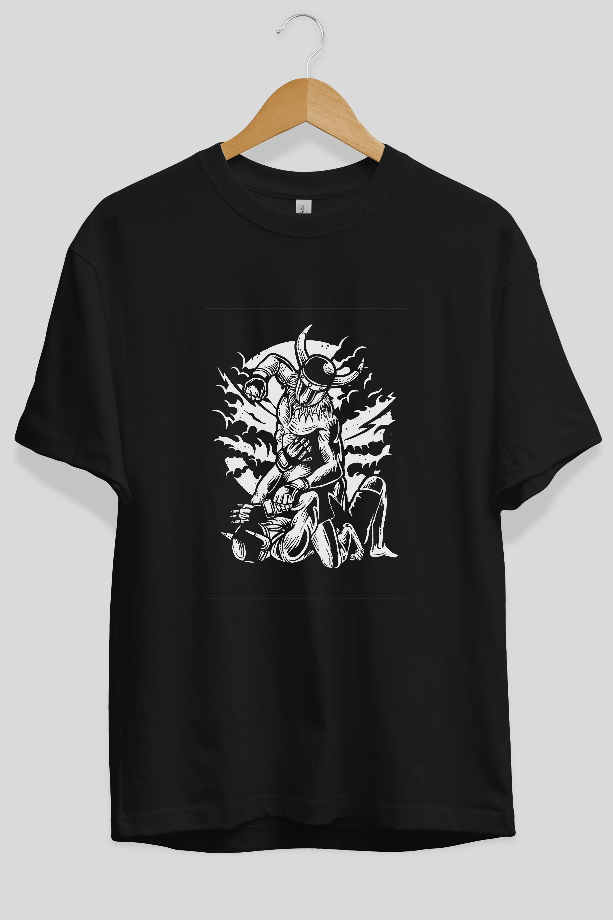 Viking MMA Fighter Ön Baskılı Oversize t-shirt Erkek Kadın Unisex %100 Pamuk tişort