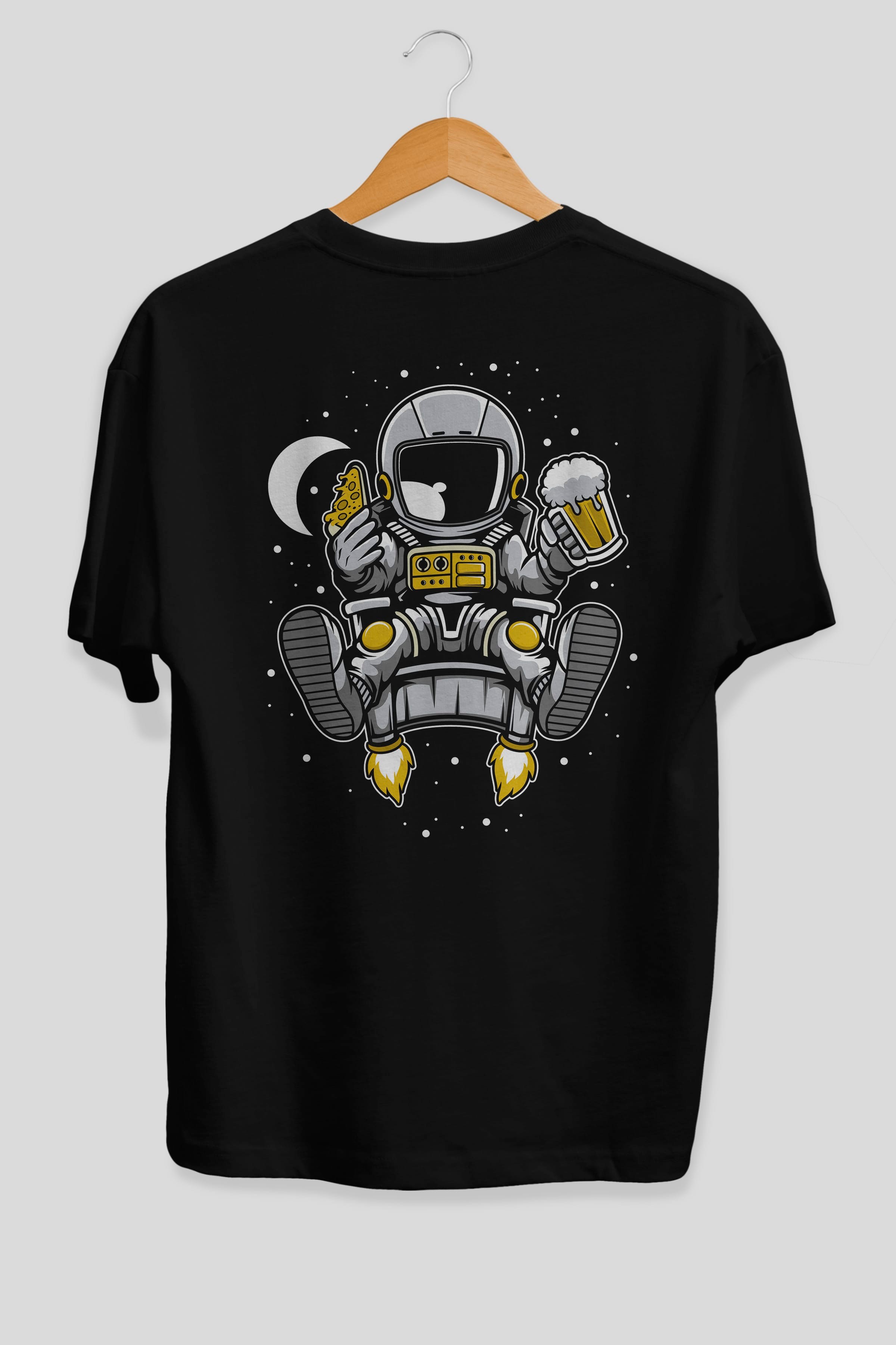 Astronaut Relax (2) Arka Baskılı Oversize t-shirt Erkek Kadın Unisex