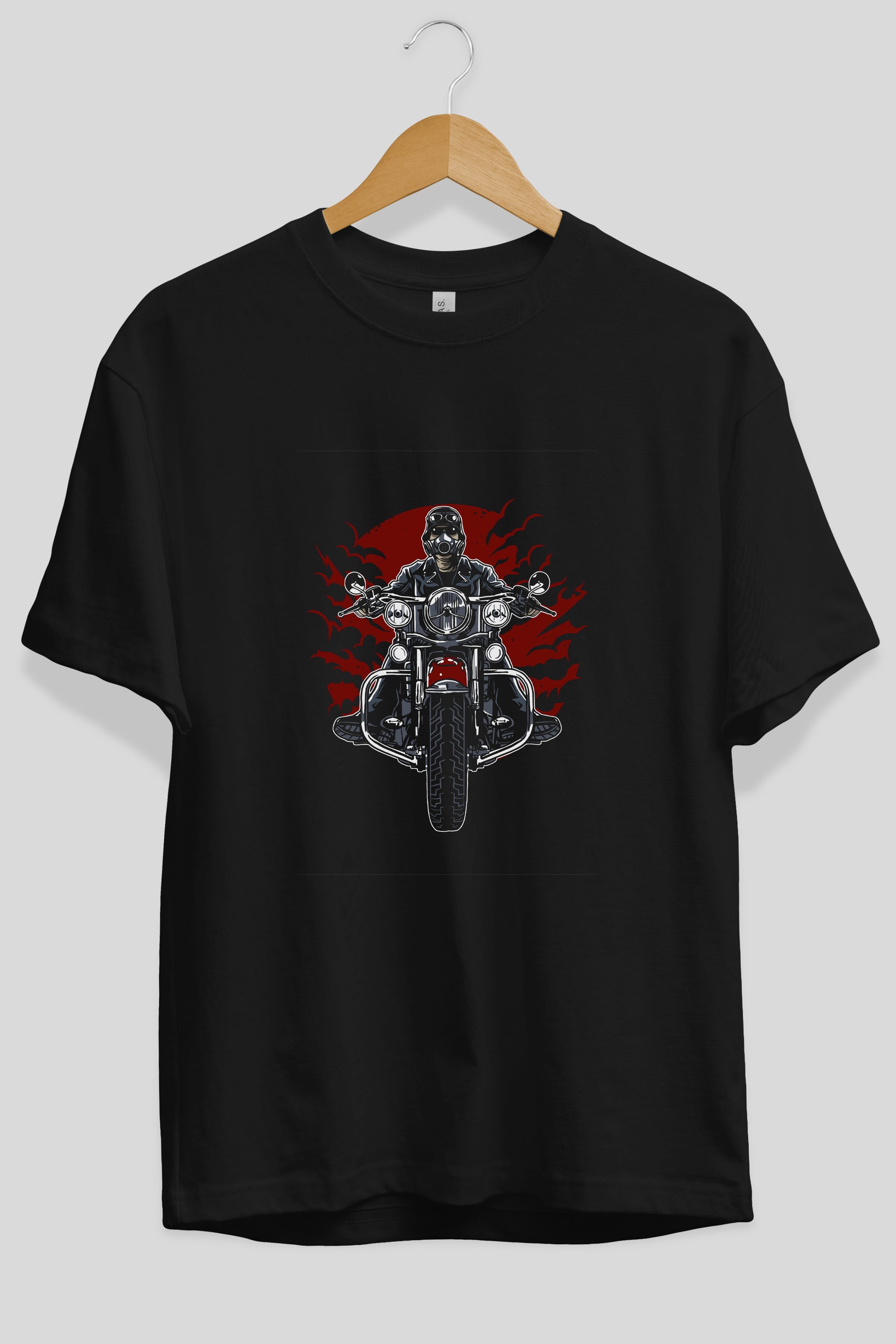 Wild Biker Ön Baskılı Oversize t-shirt Erkek Kadın Unisex %100 Pamuk tişort