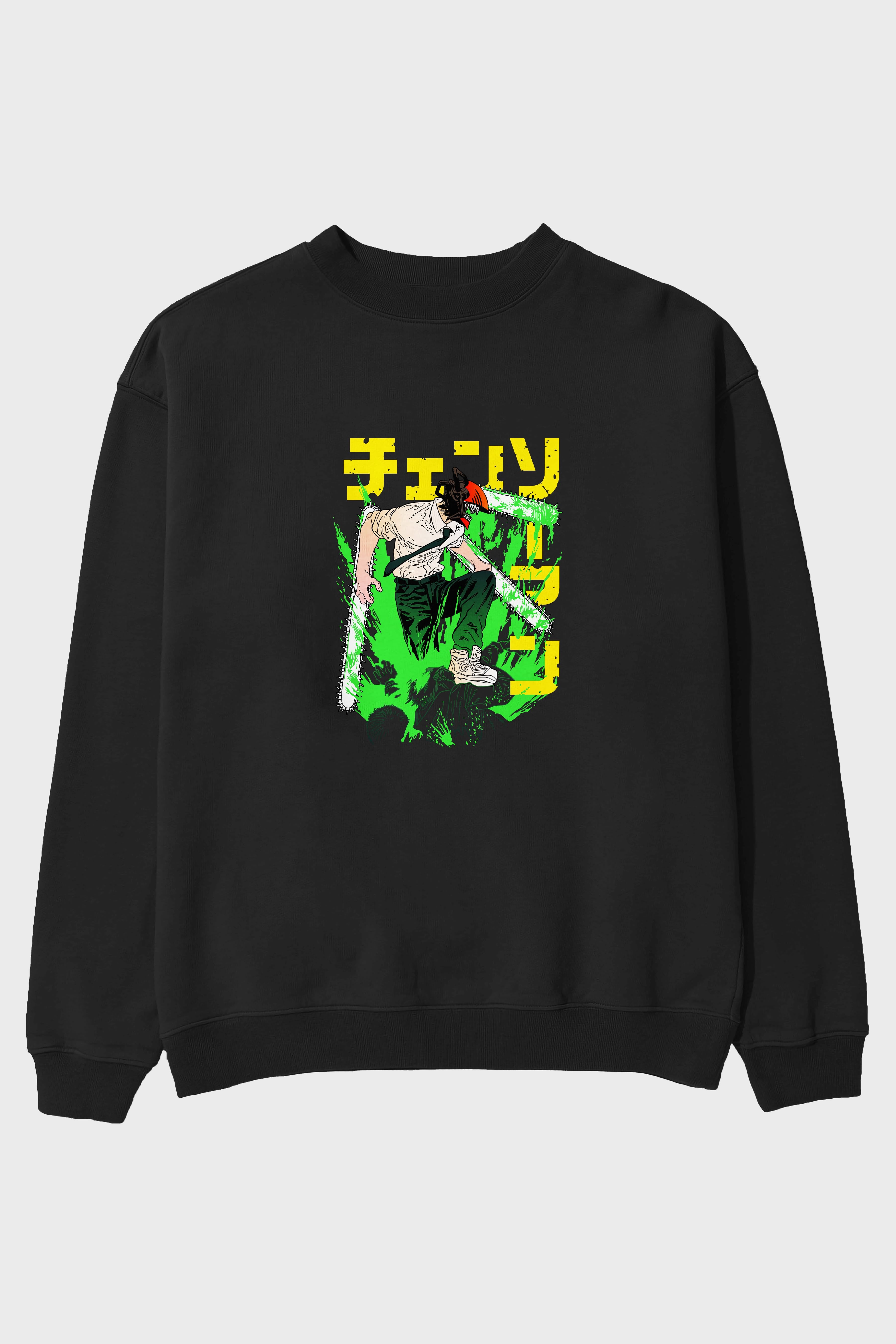 CHAINSAWMAN DENJI Anime Ön Baskılı Oversize Sweatshirt Erkek Kadın Unisex