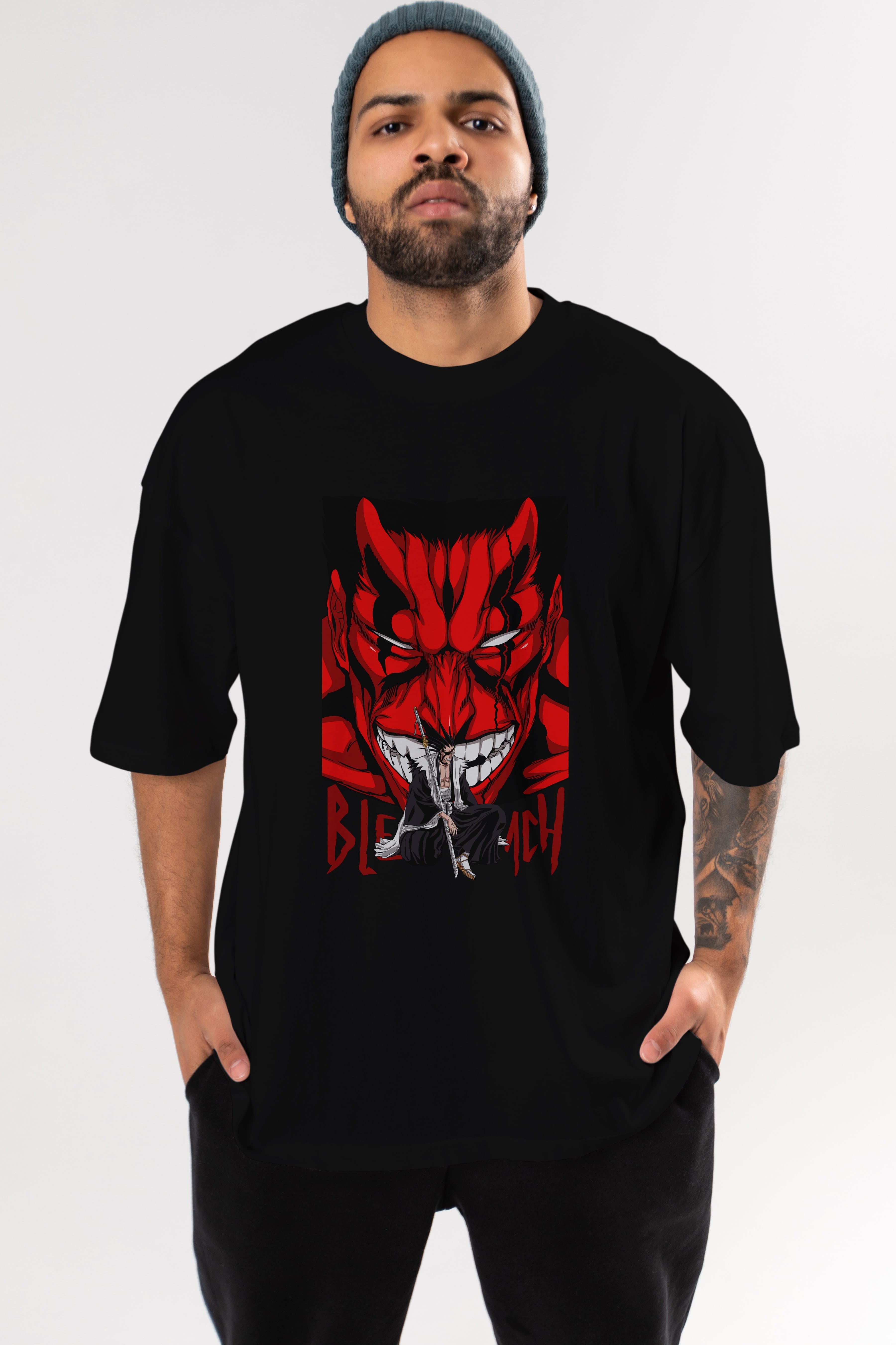 KENPACHI ZARAKI BLEACH Anime Ön Baskılı Oversize t-shirt %100 pamuk Erkek Kadın Unisex