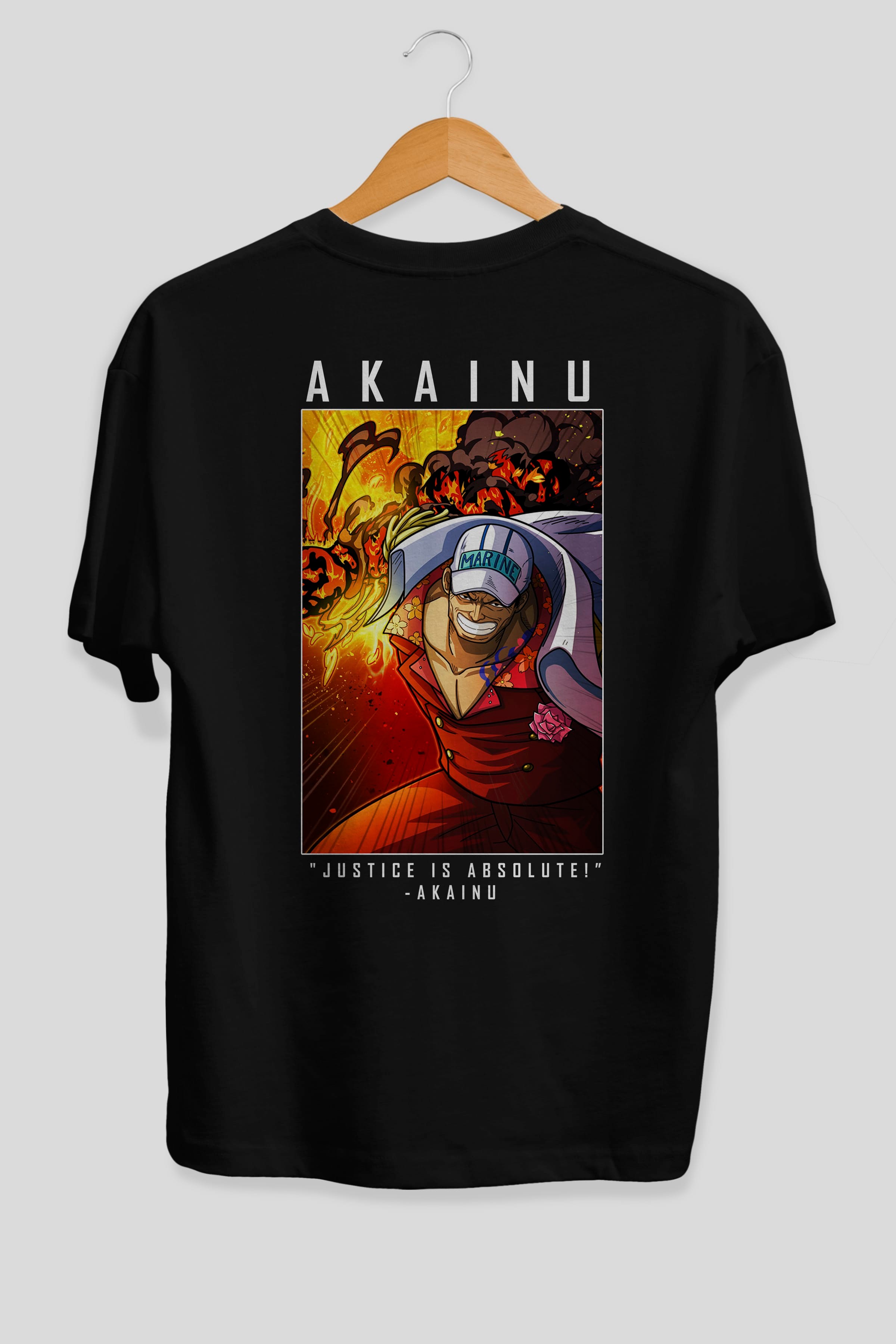 Sakazuki Anime Arka Baskılı Oversize t-shirt Erkek Kadın Unisex %100 pamuk tişort