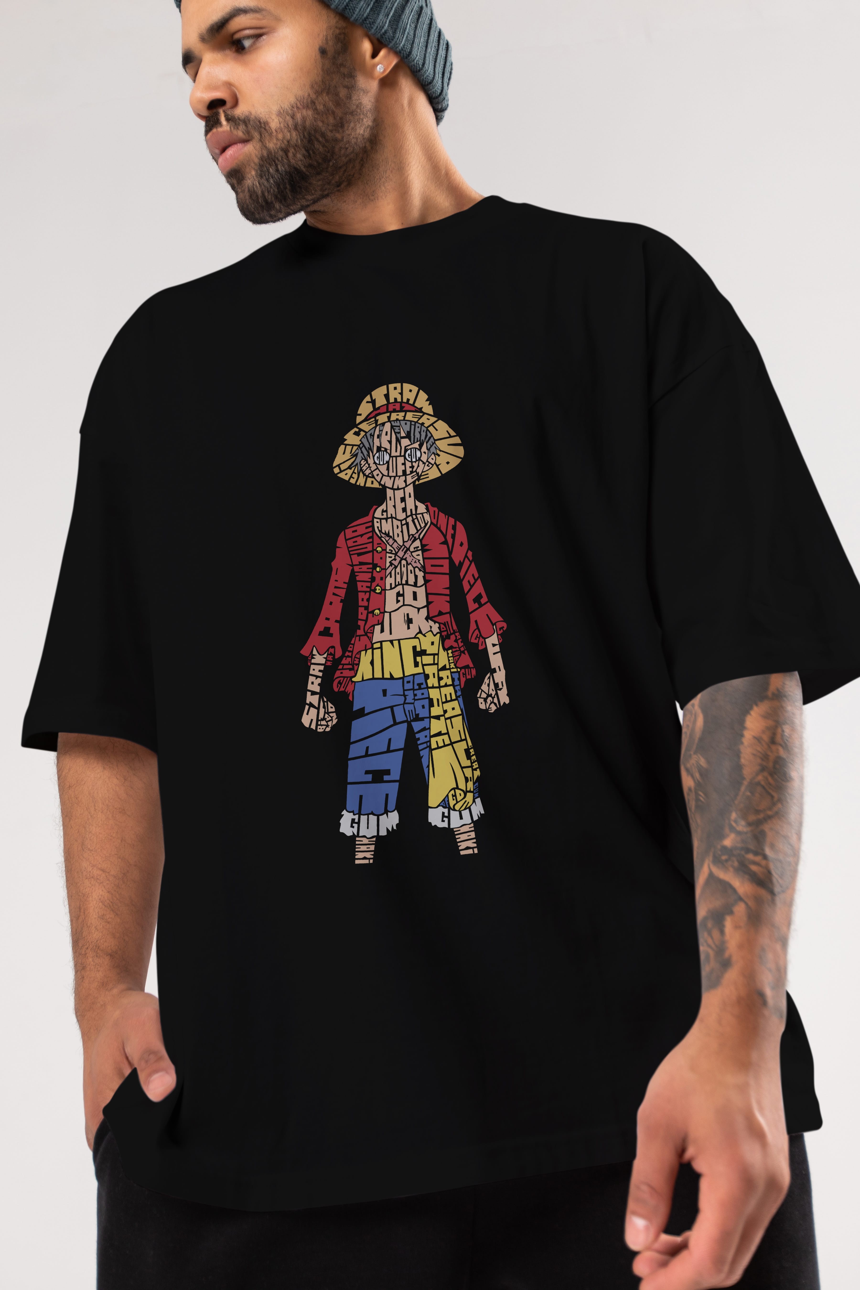 One Piece Ön Baskılı Oversize t-shirt %100 pamuk Erkek Kadın Unisex