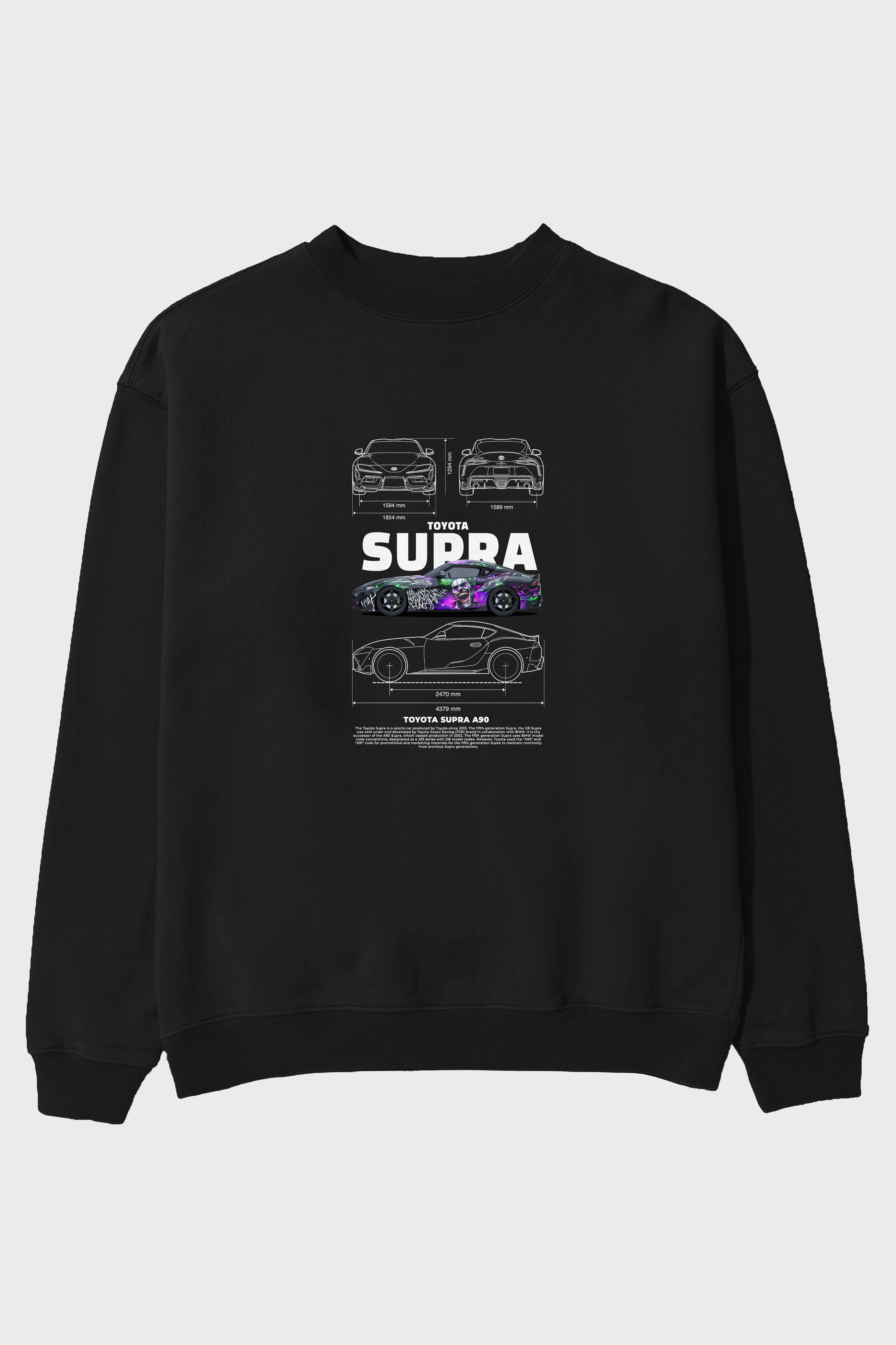 Toyota supra a90 1 Ön Baskılı Anime Oversize Sweatshirt Erkek Kadın Unisex