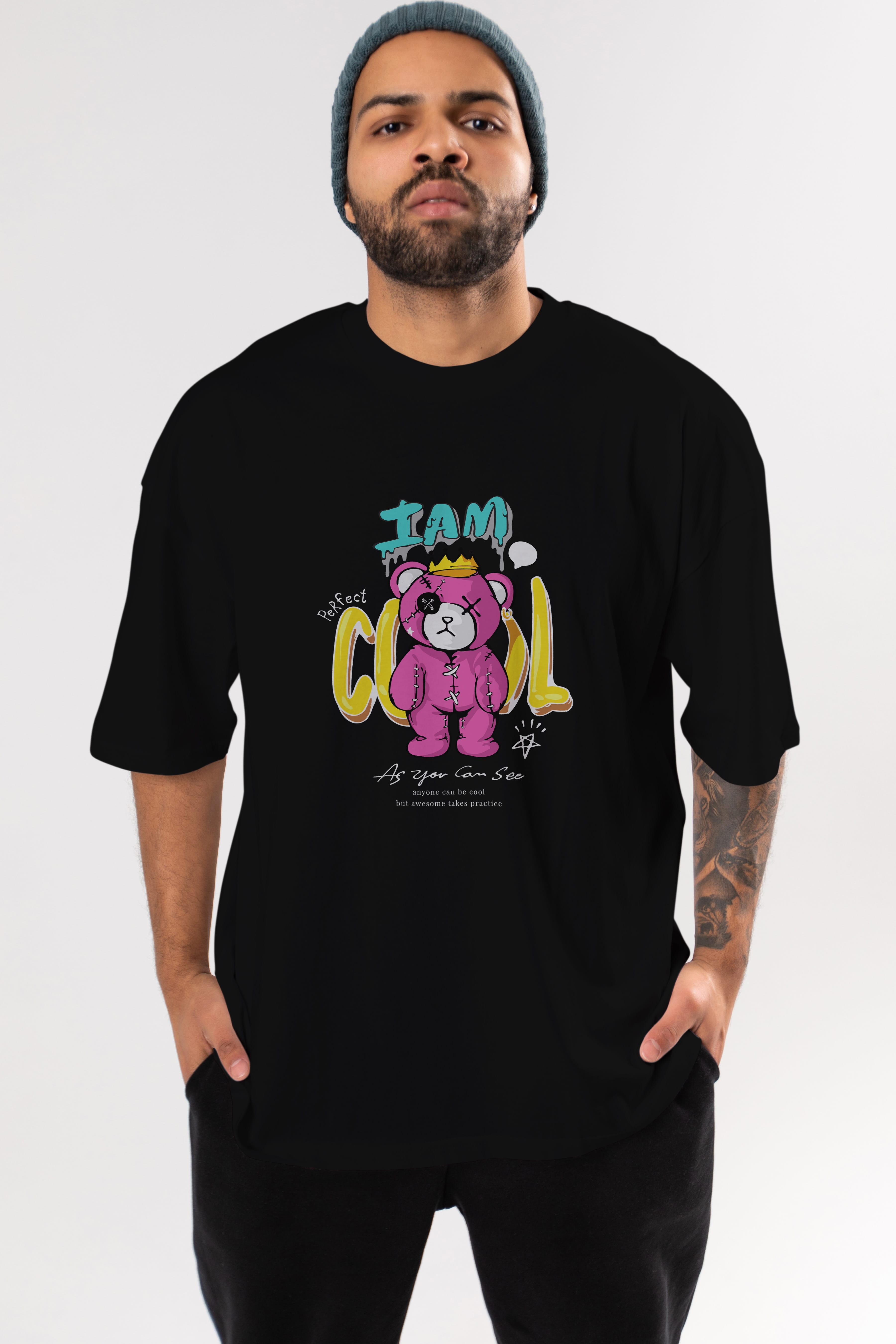 I am Cool Bear Ön Baskılı Oversize t-shirt Erkek Kadın Unisex