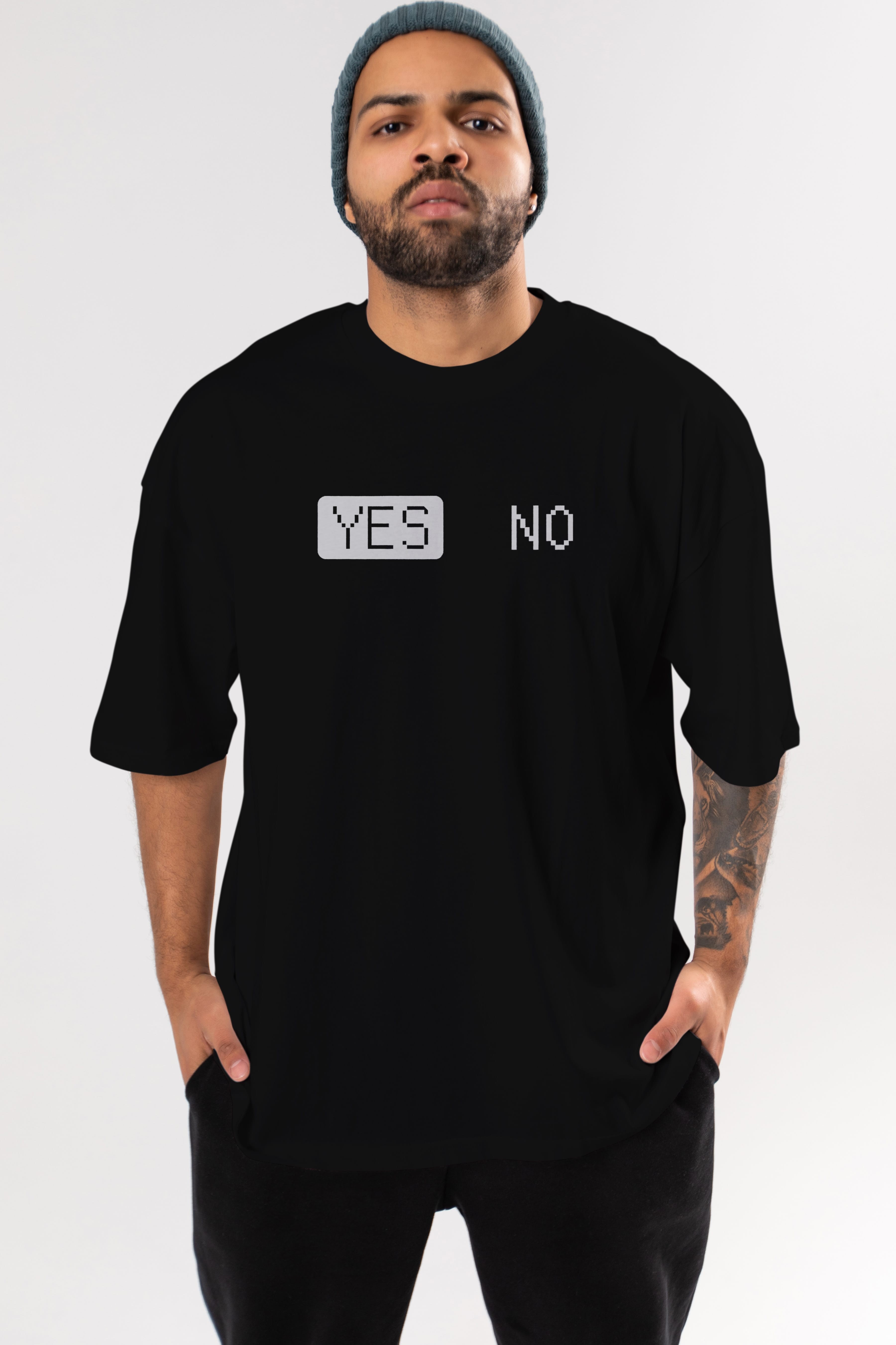 Yes No Ön Baskılı Oversize t-shirt %100 pamuk Erkek Kadın Unisex