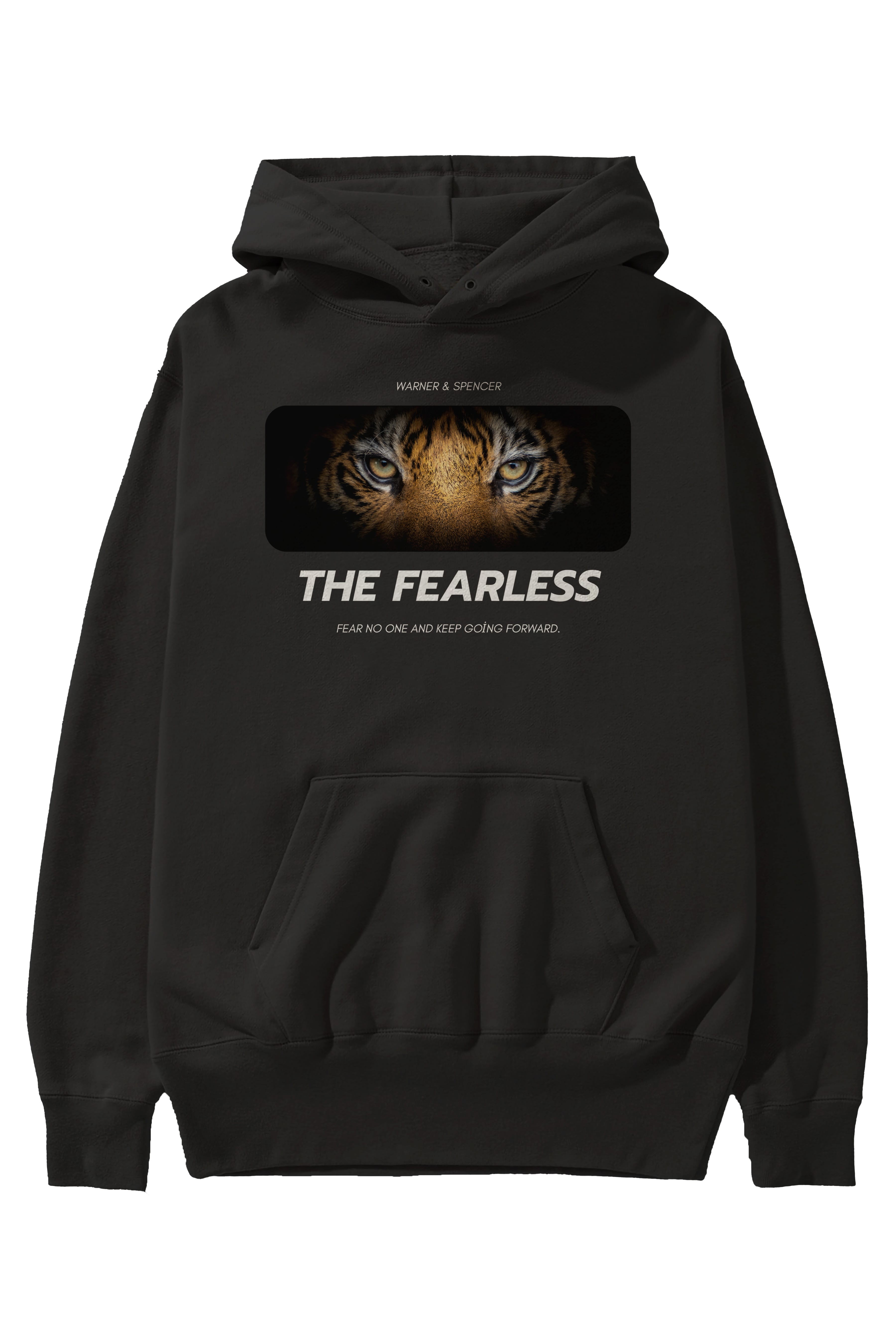 The Fearless Yazılı Ön Baskılı Oversize Hoodie Kapüşonlu Sweatshirt Erkek Kadın Unisex