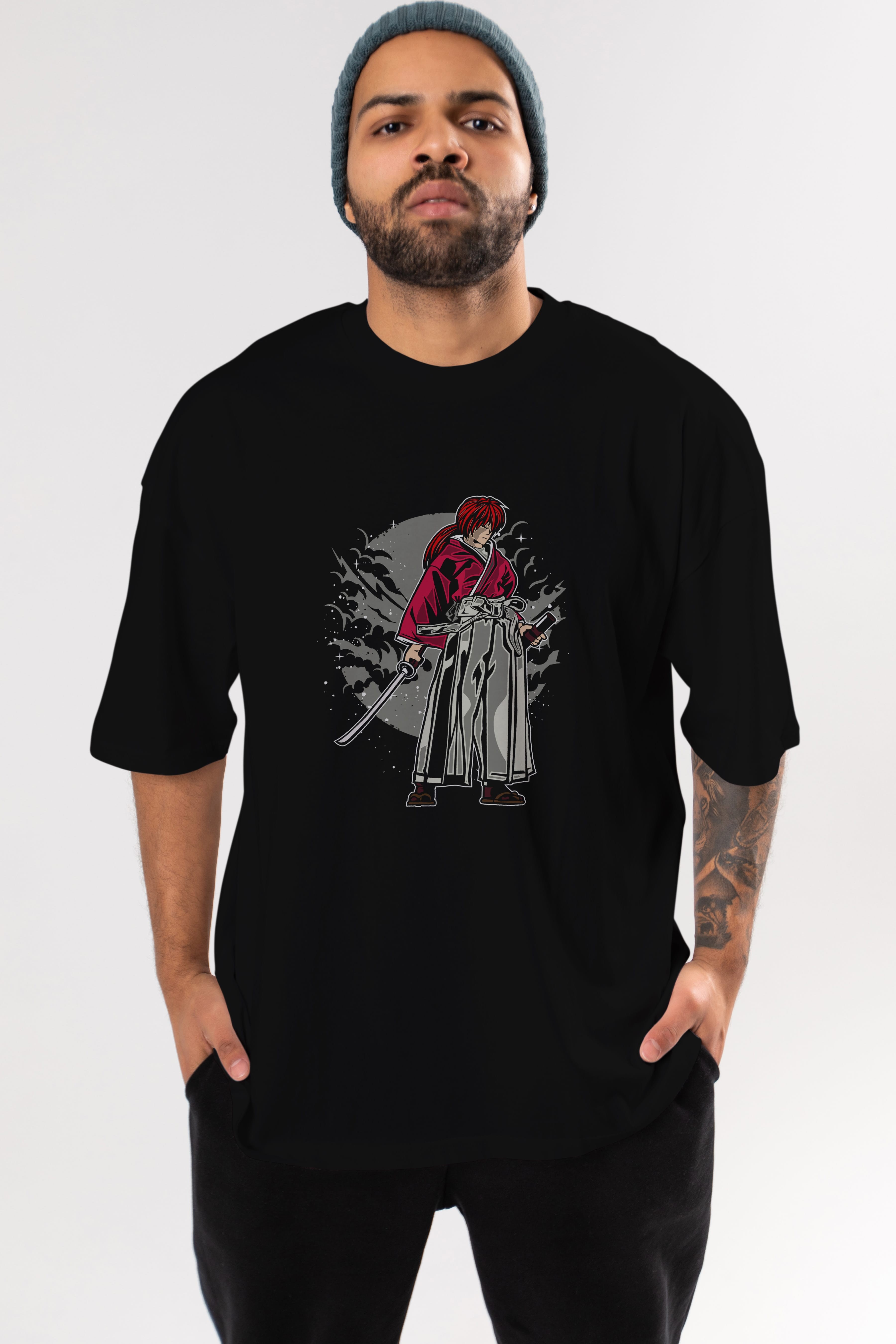 kenshin Ön Baskılı Oversize t-shirt Erkek Kadın Unisex %100 Pamuk tişort