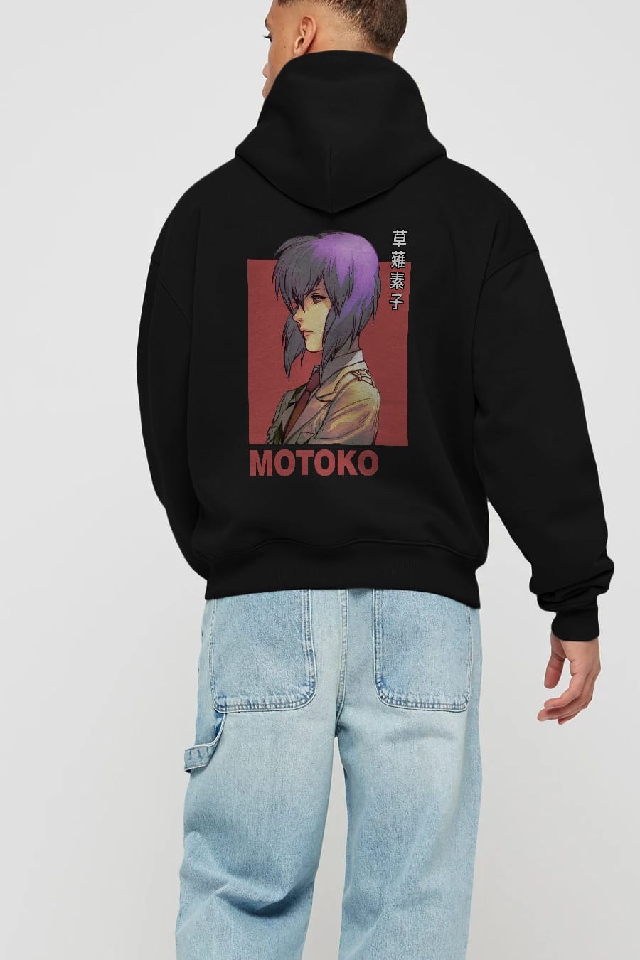 Motoko Kusanagi 12 Anime Arka Baskılı Hoodie Oversize Kapüşonlu Sweatshirt Erkek Kadın Unisex