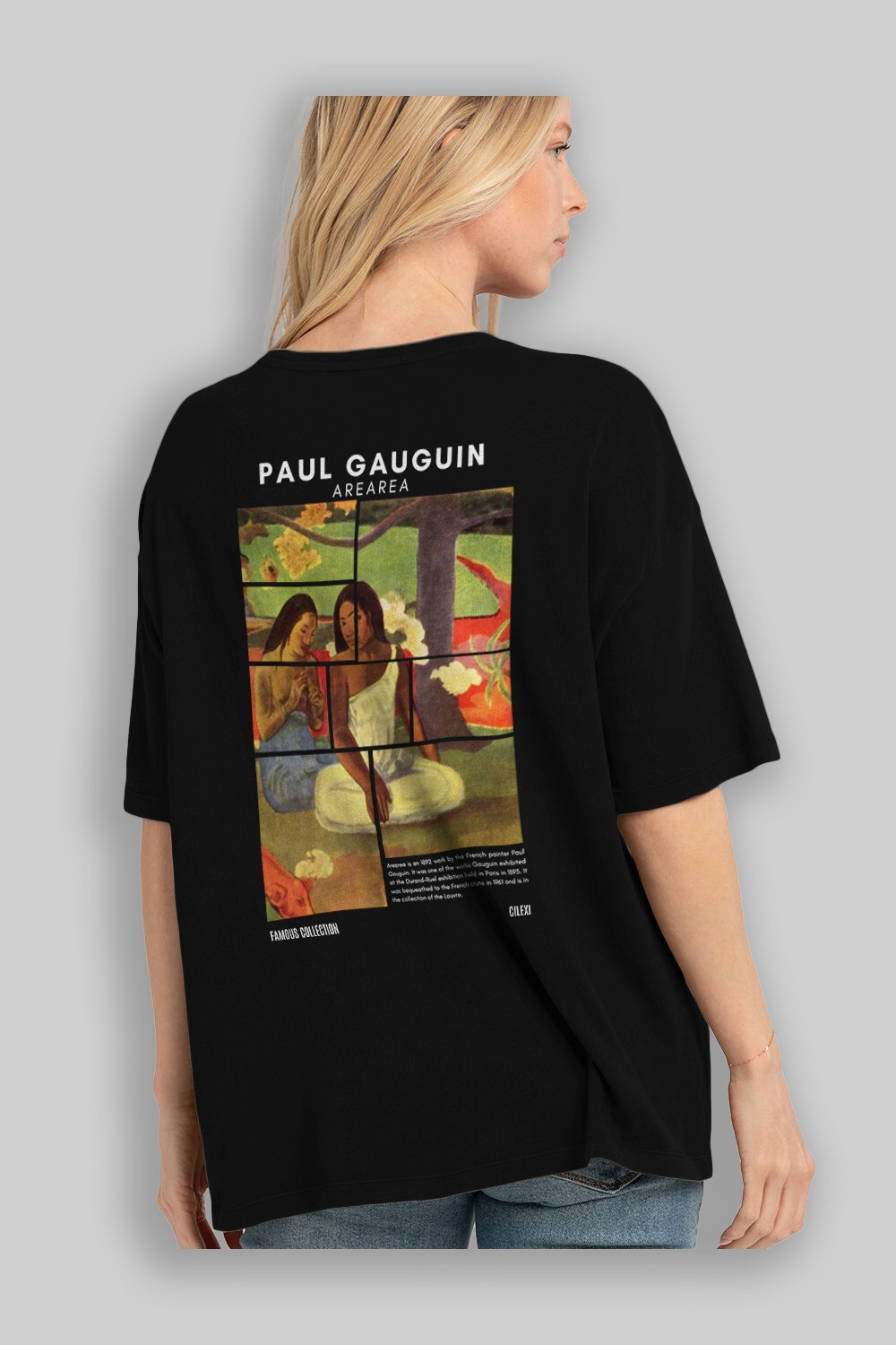Paul Gauguin Arearea Arka Baskılı Oversize t-shirt Erkek Kadın Bisiklet Yaka Pamuk tişort
