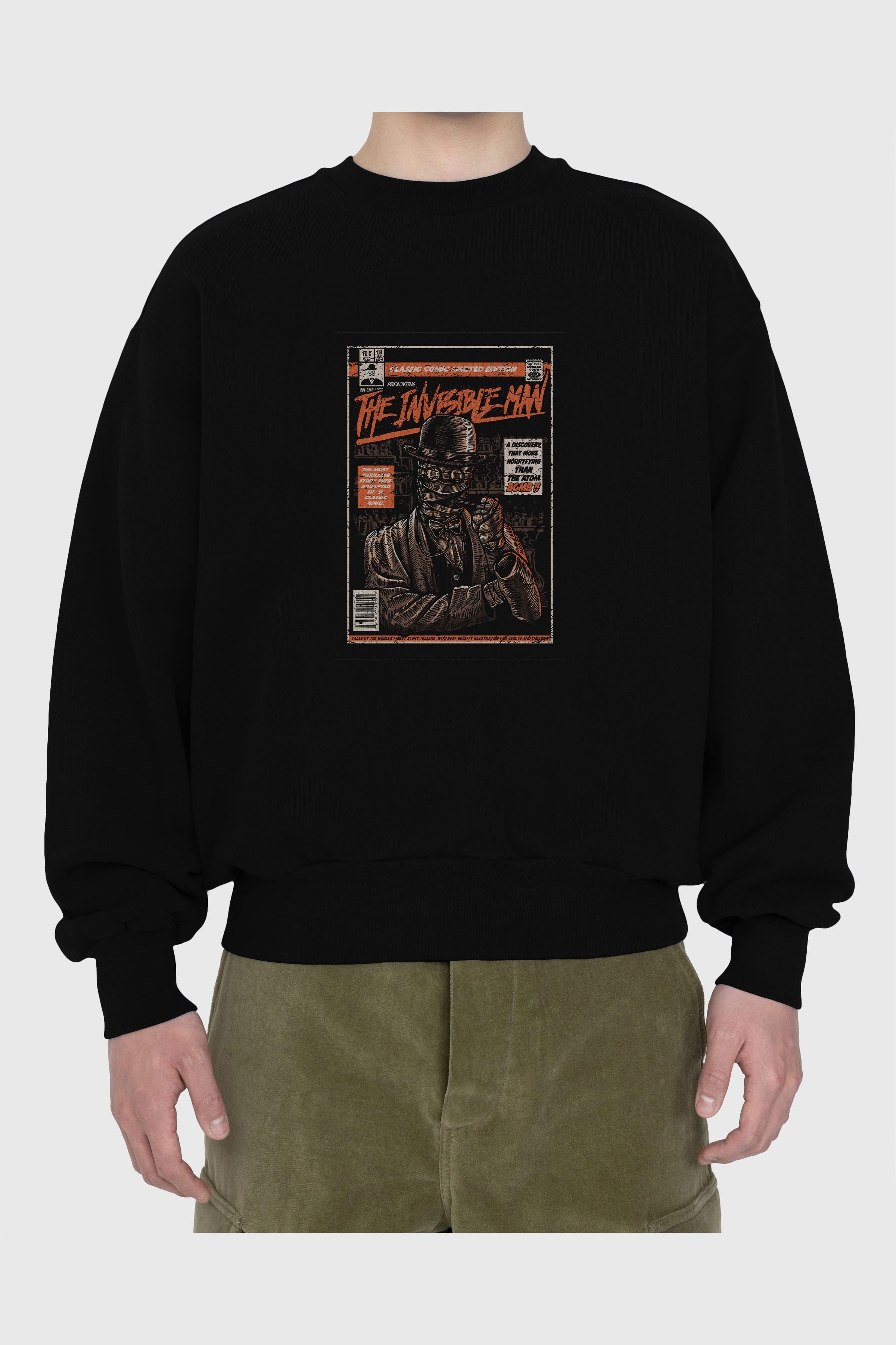 The Invisible Man Ön Baskılı Oversize Sweatshirt Erkek Kadın Unisex