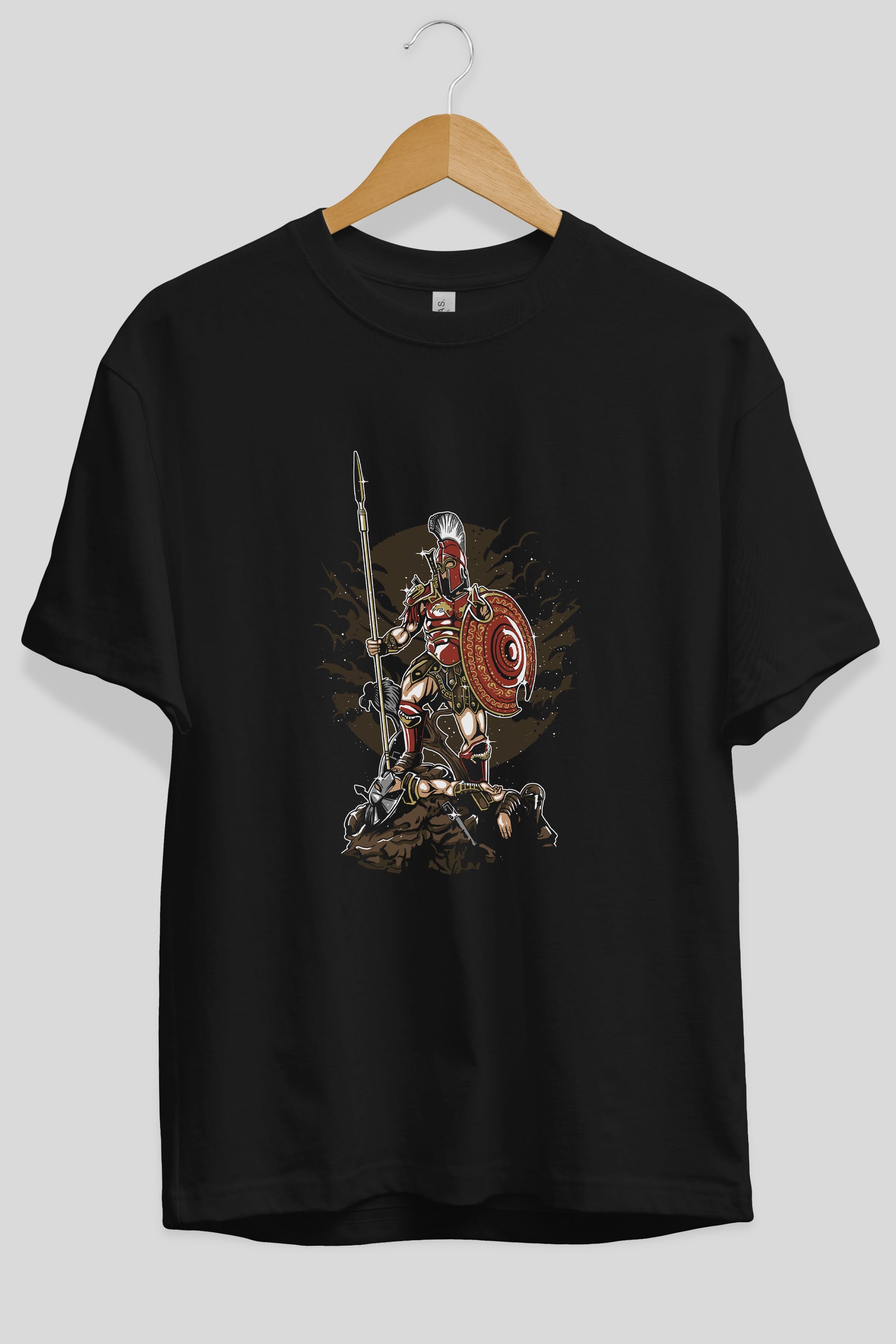 Sparta Ön Baskılı Oversize t-shirt Erkek Kadın Unisex %100 Pamuk tişort